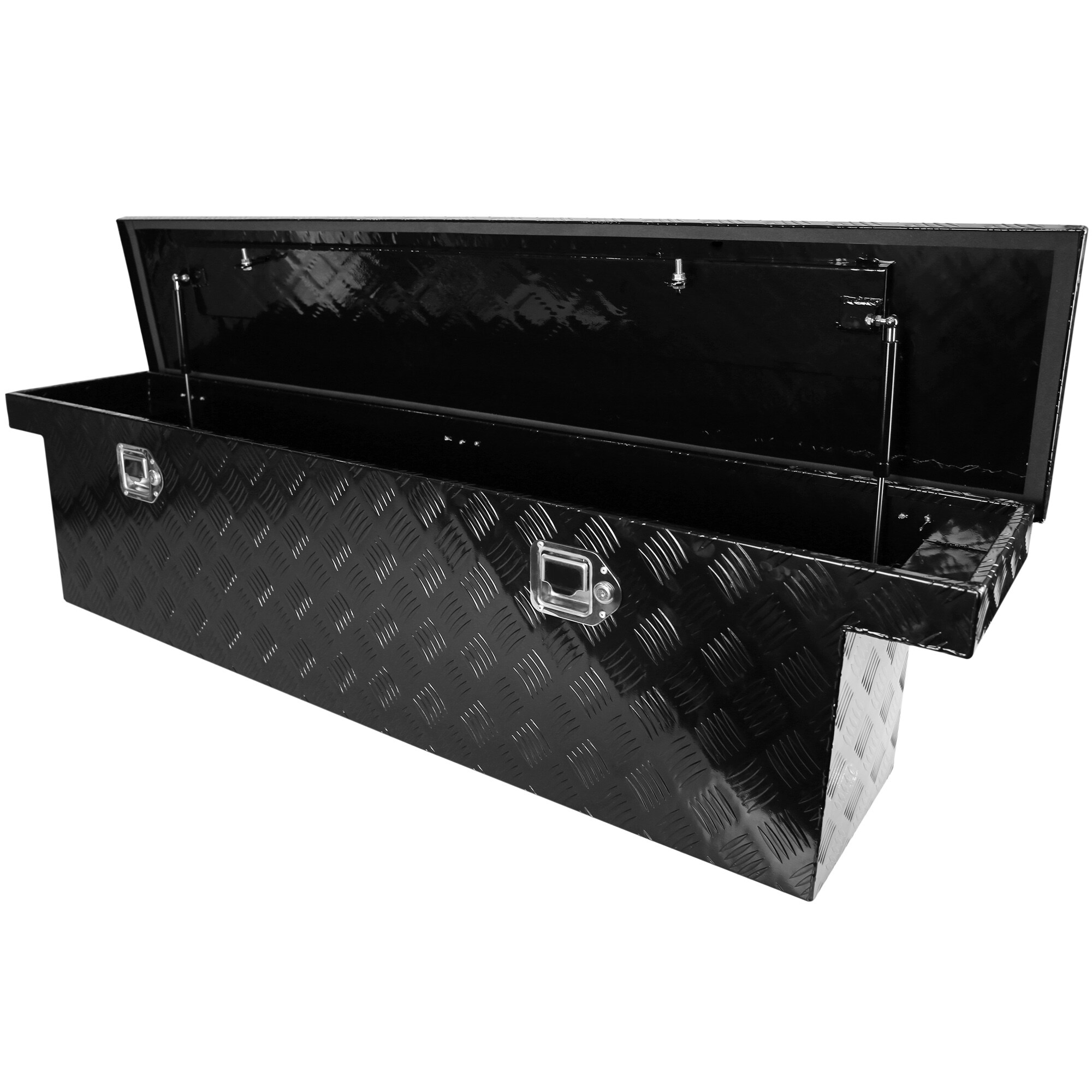 Caja de herramientas lateral de aluminio negro para camión Kahomvis 60.2 pulg x 12.2 pulg x 14.4 pulg YS-QPW1-138