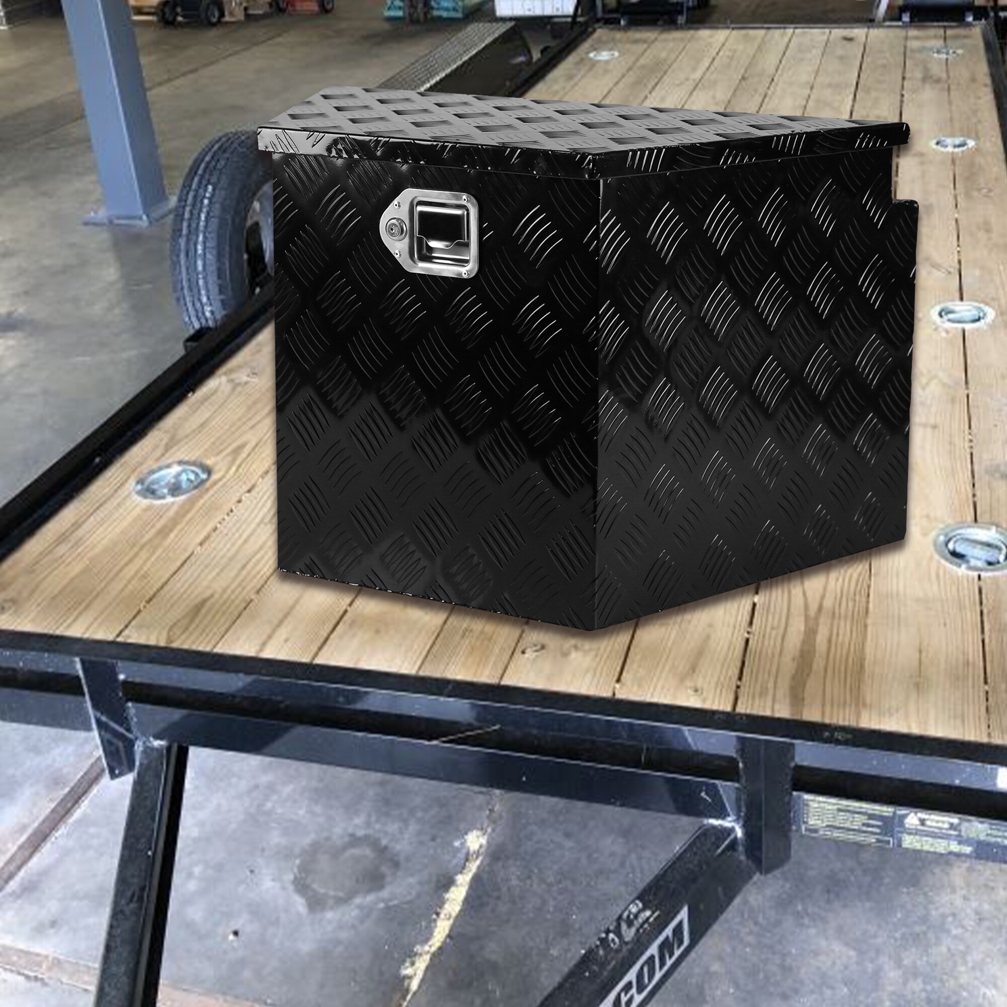Caja de herramientas para camioneta de montaje lateral en aluminio negro 28.5 pulgadas x 17.7 pulgadas x 18.5 pulgadas Kahomvis YS-QPW1-502