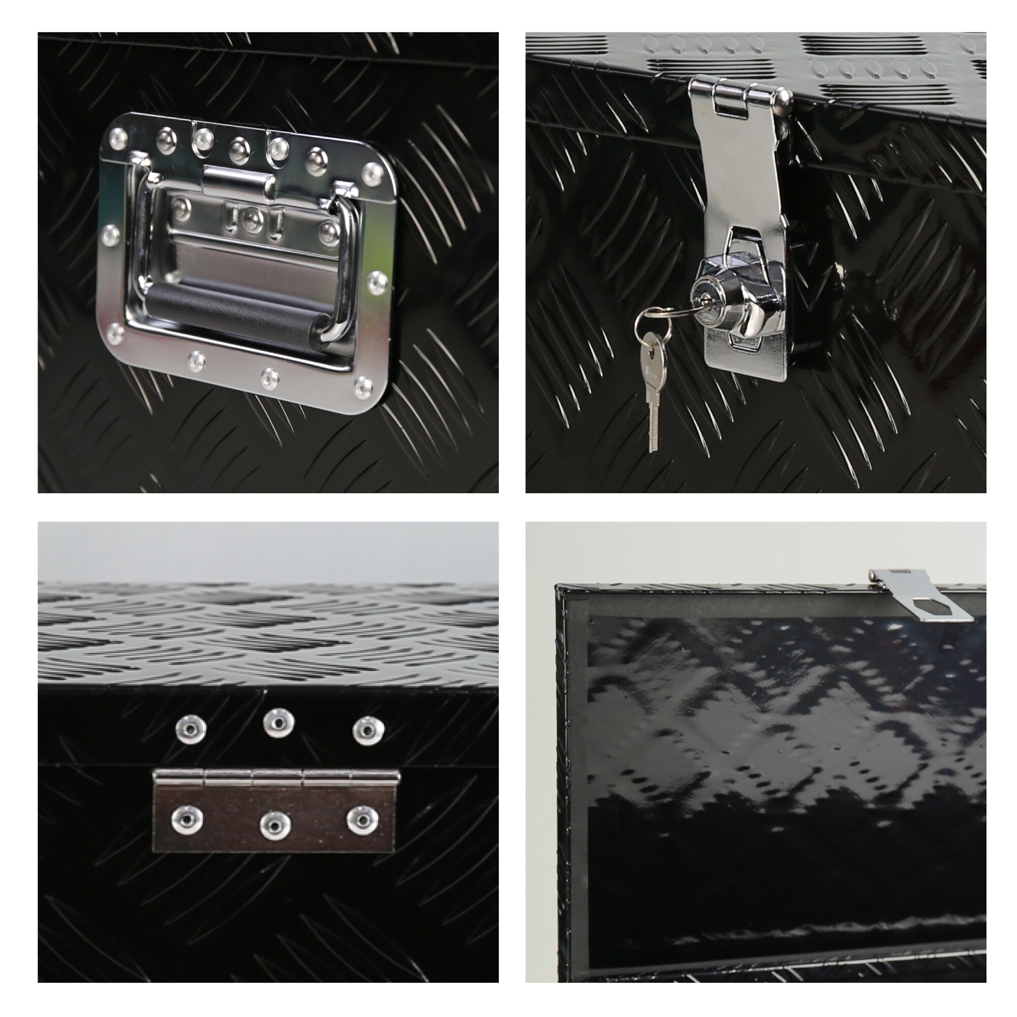 Caja de herramientas lateral negra de aluminio para camión Kahomvis 20.08 pulgadas x 12.81 pulgadas x 9.25 pulgadas YS-QPW1-134