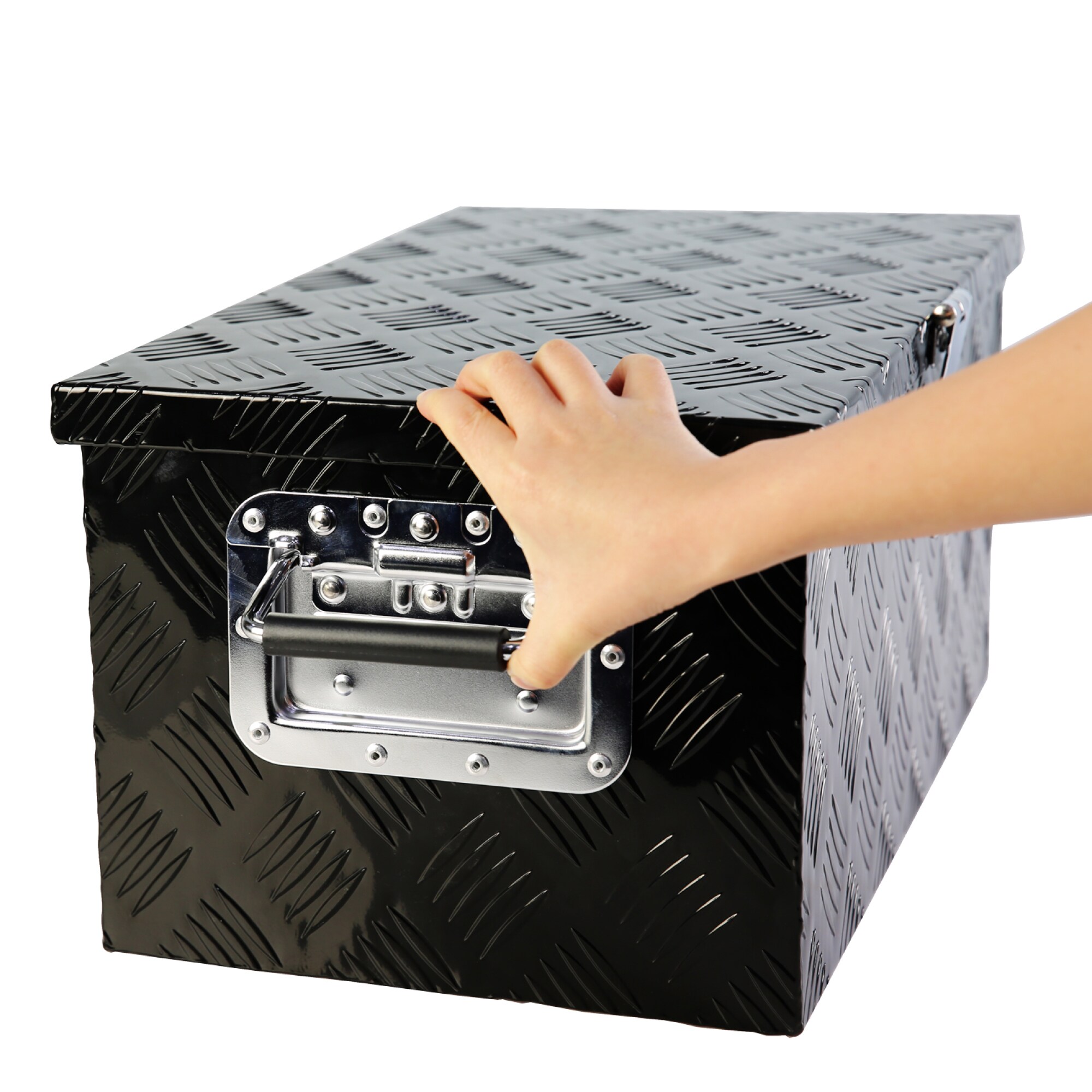 Caja de herramientas lateral negra de aluminio para camión Kahomvis 20.08 pulgadas x 12.81 pulgadas x 9.25 pulgadas YS-QPW1-134