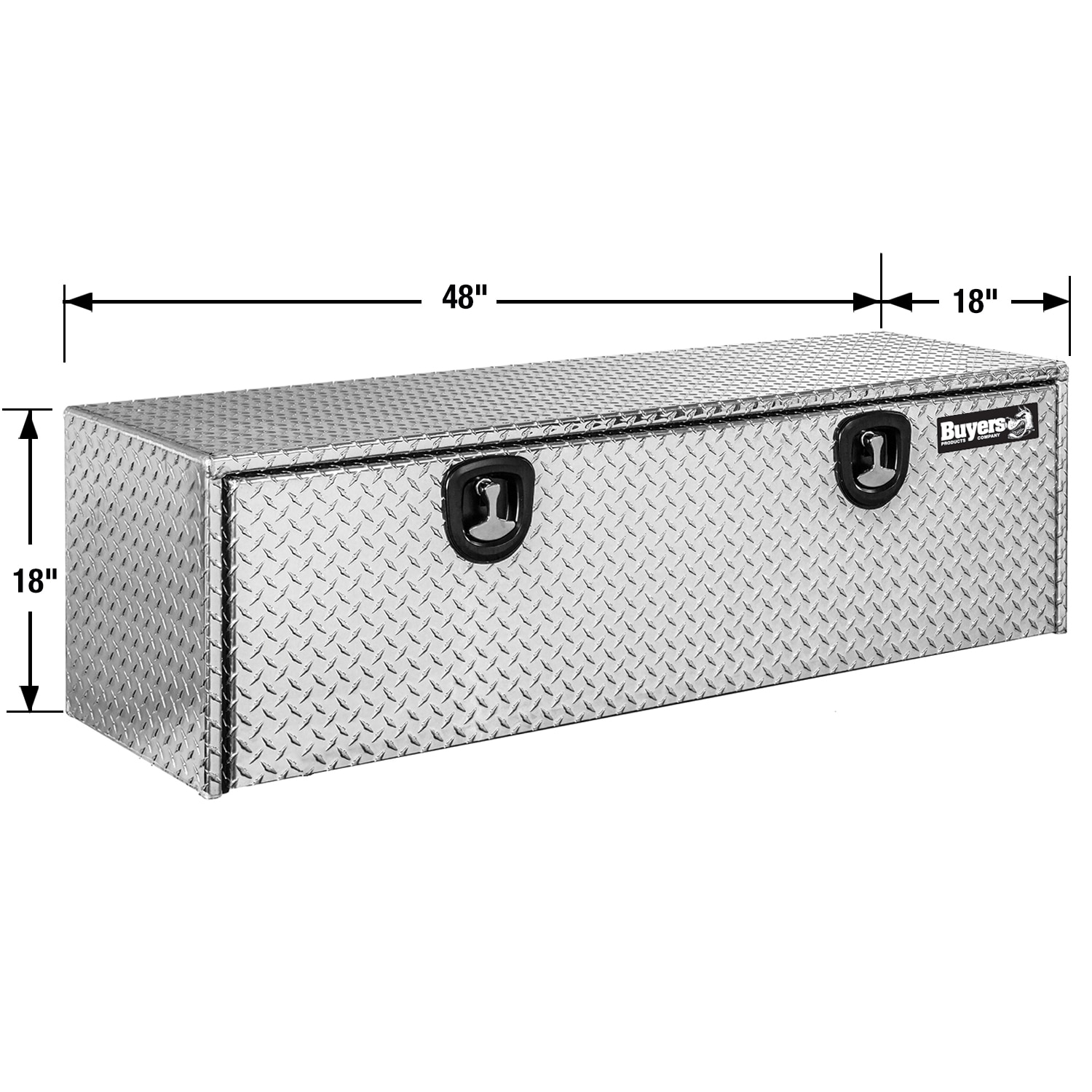 Caja de herramientas para camioneta debajo del chasis de aluminio de 48 pulgadas x 18 pulgadas x 18 pulgadas de Buyers Products