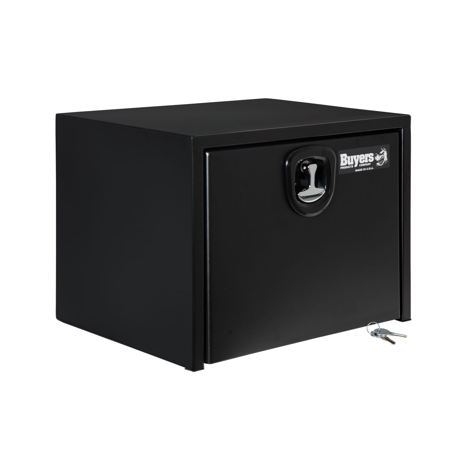 Caja de herramientas para camión de acero negro para debajo del chasis de 24 pulgadas x 18 pulgadas x 18 pulgadas