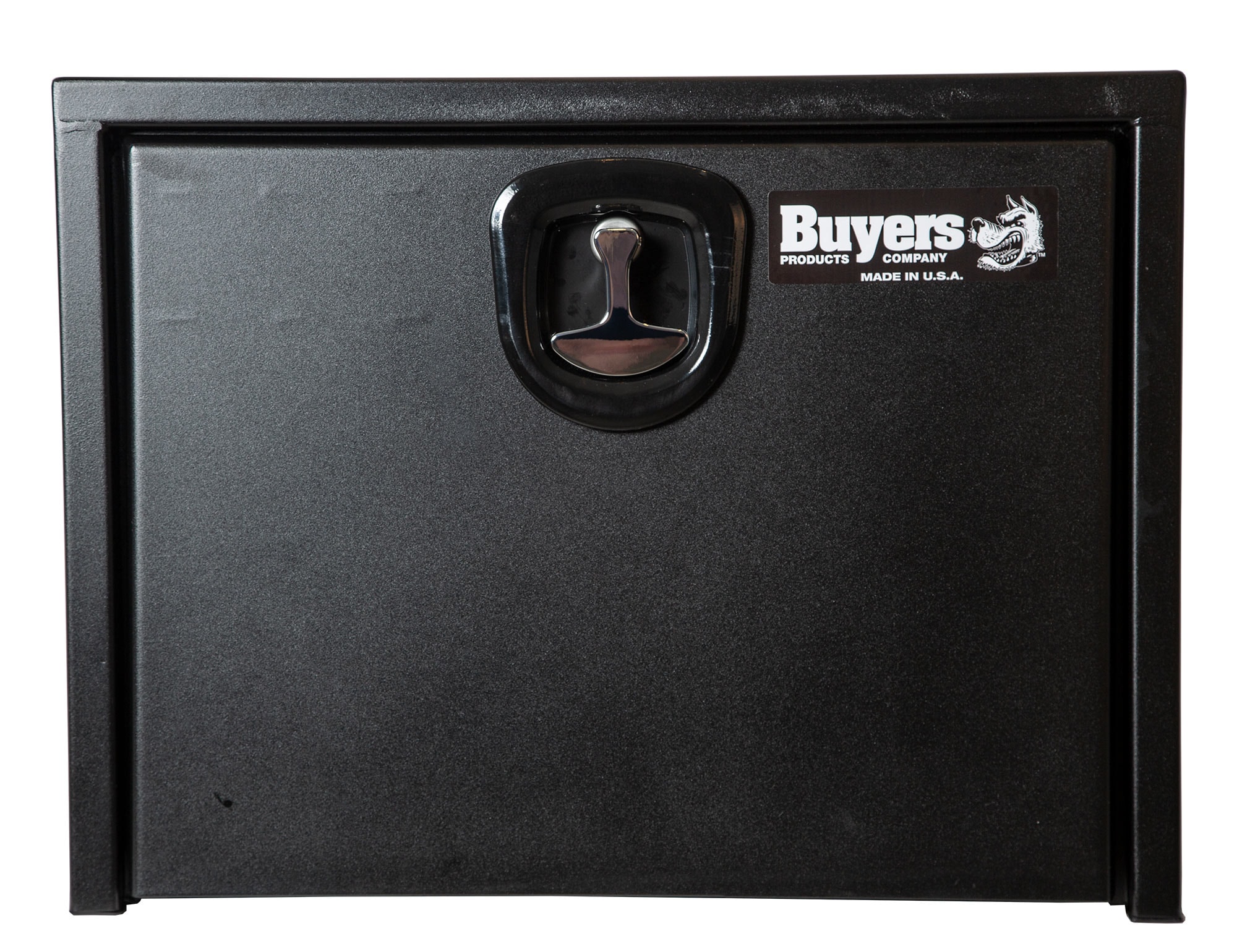 Caja de herramientas para camión de acero negro para debajo del chasis de 24 pulgadas x 18 pulgadas x 18 pulgadas