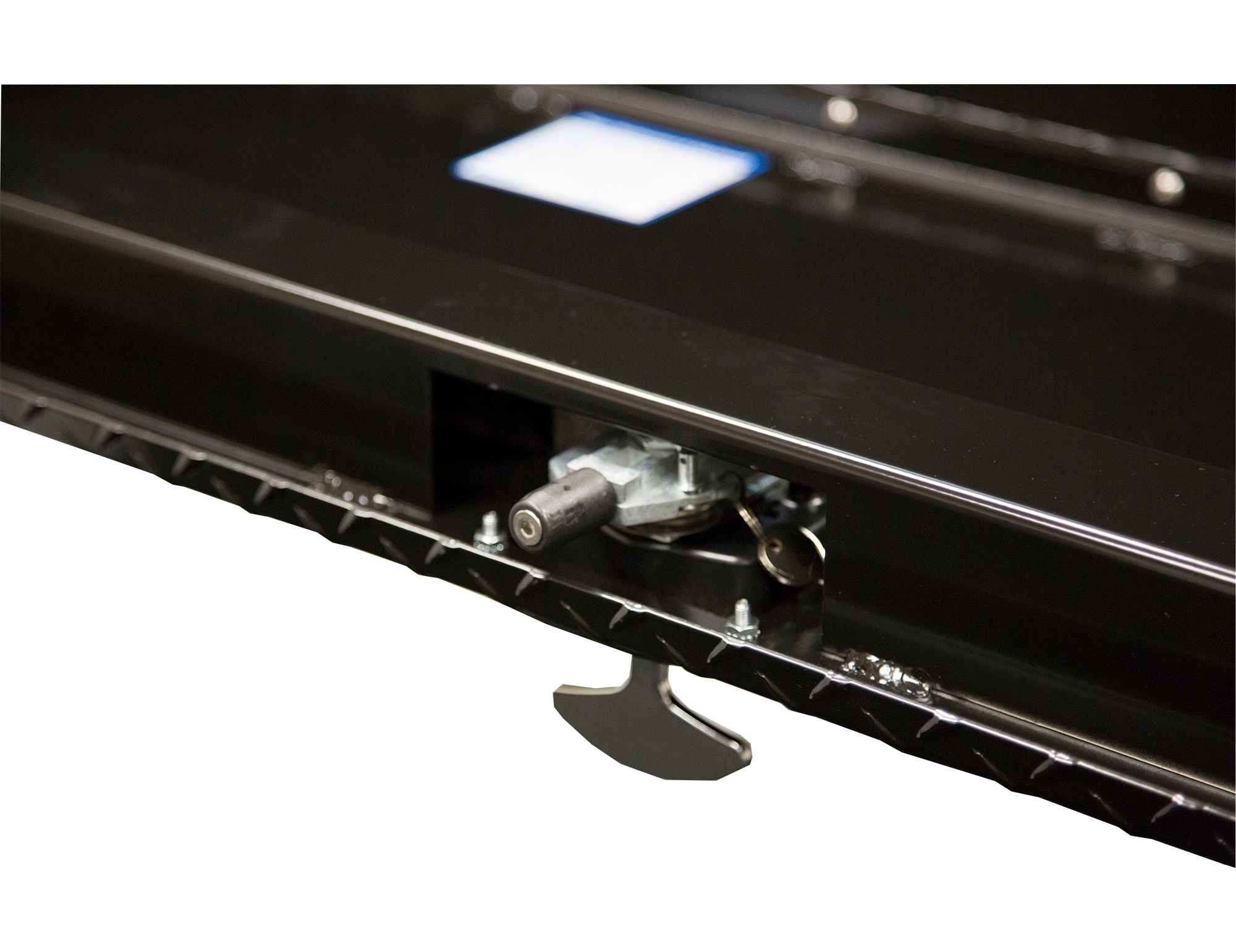 Caja de herramientas para camión de aluminio negro con patrón de diamante de 48 pulgadas x 18 pulgadas x 18 pulgadas de Buyers Products