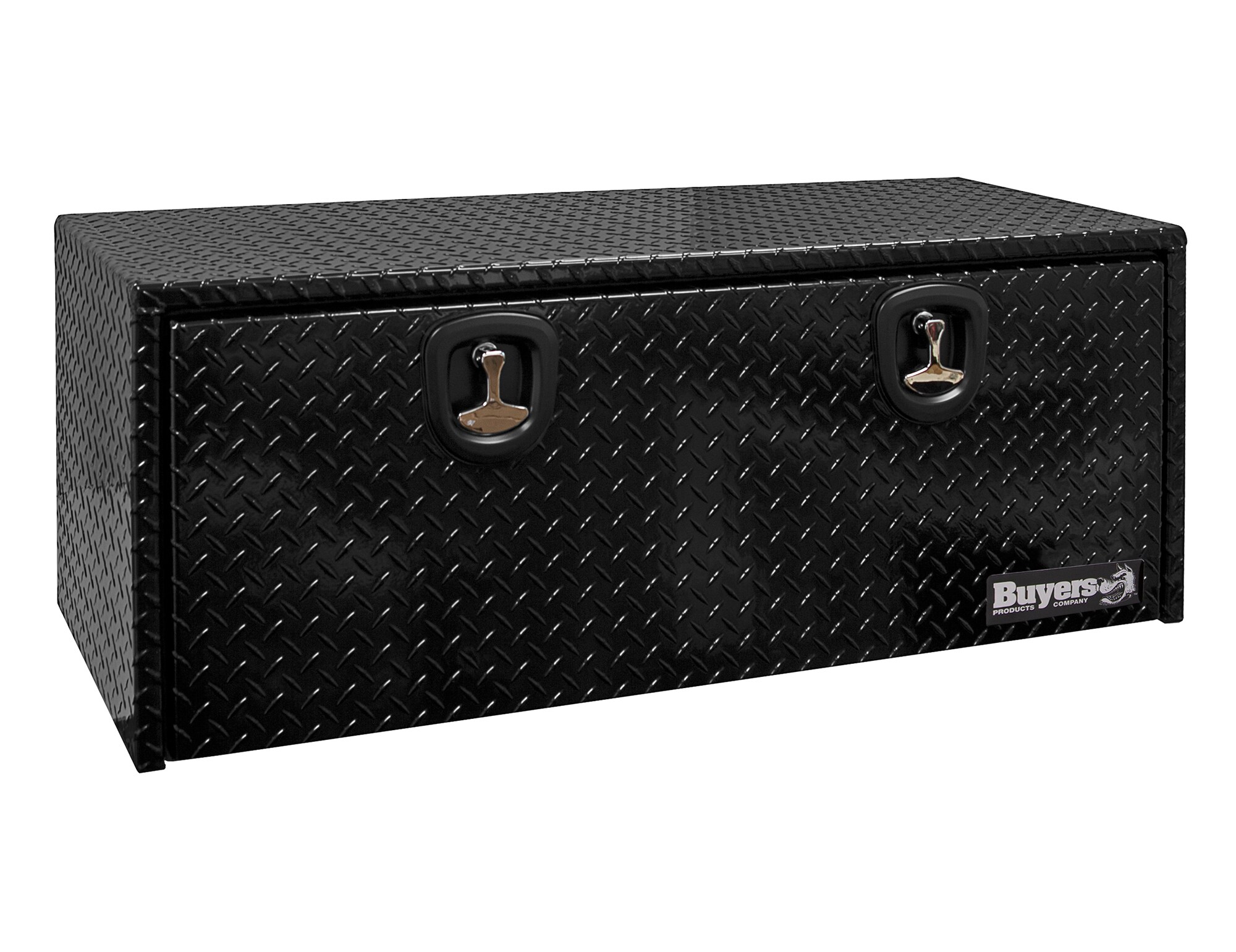 Caja de herramientas para camión de aluminio negro con patrón de diamante de 48 pulgadas x 18 pulgadas x 18 pulgadas de Buyers Products