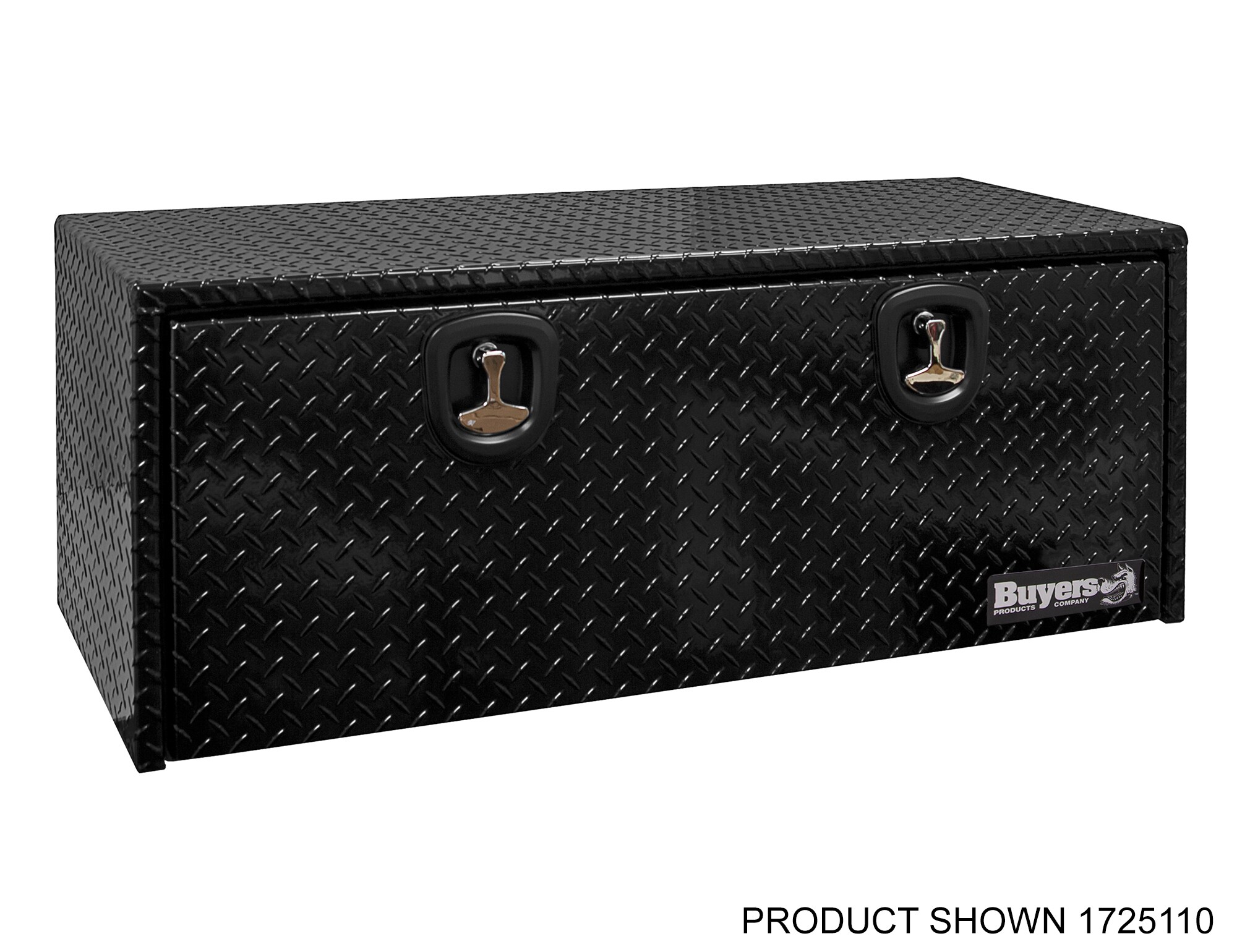Caja de herramientas para camión de aluminio negro con patrón de diamante de 48 pulgadas x 18 pulgadas x 18 pulgadas de Buyers Products
