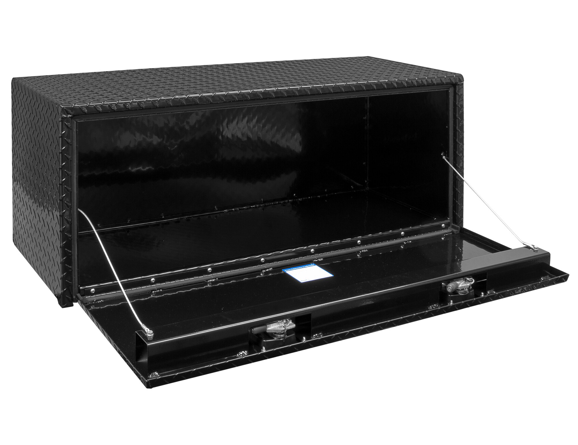 Caja de herramientas para camión de aluminio negro con patrón de diamante de 48 pulgadas x 18 pulgadas x 18 pulgadas de Buyers Products