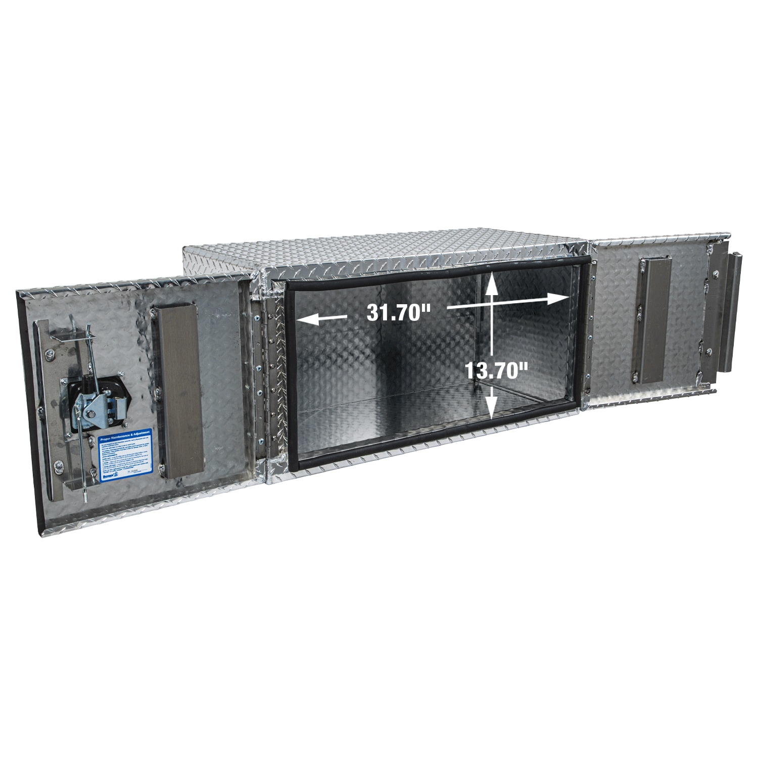 Caja de herramientas para camión debajo del chasis de aluminio con patrón de diamante de 48 pulgadas x 18 pulgadas x 18 pulgadas - Producto para compradores 1705210MPP
