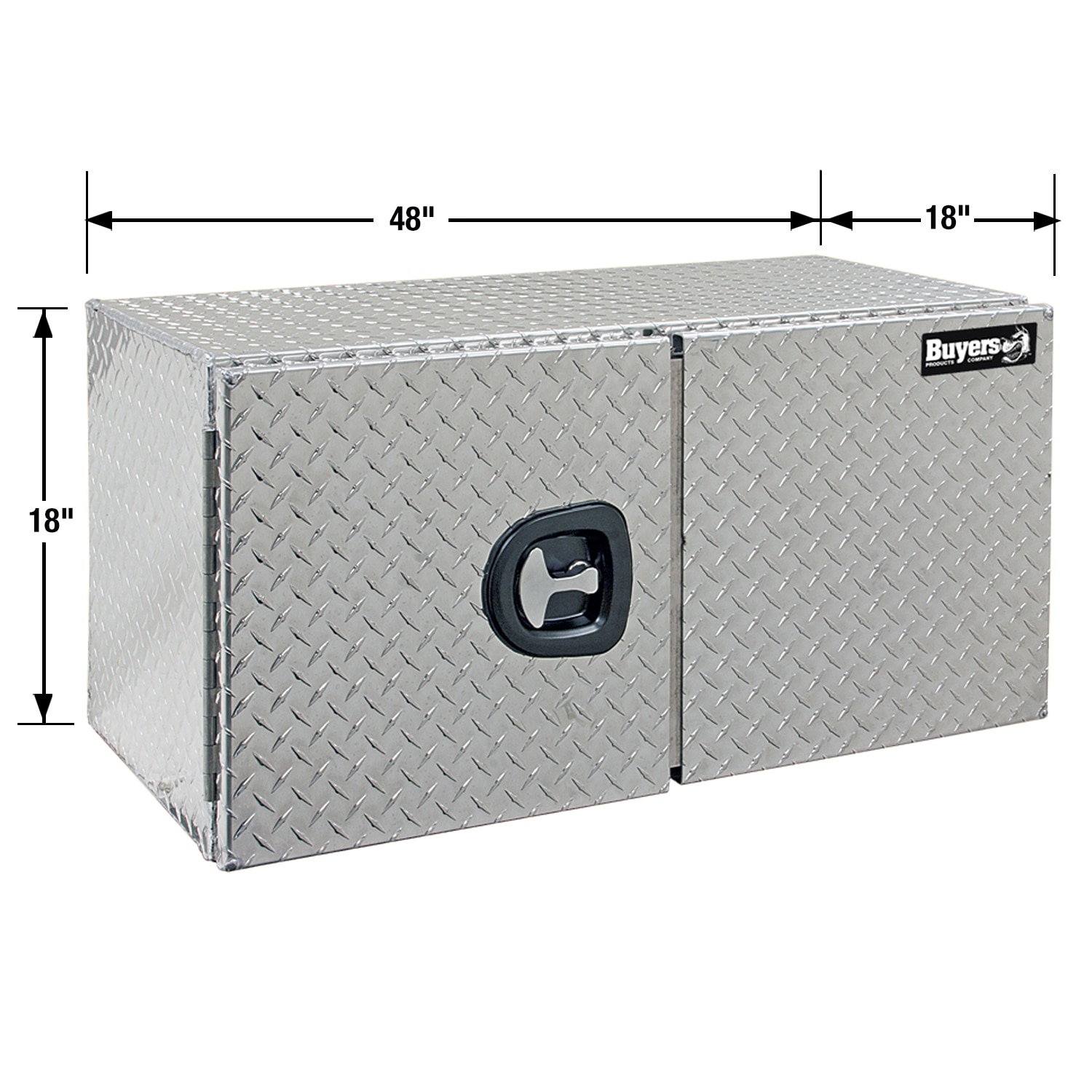 Caja de herramientas para camión debajo del chasis de aluminio con patrón de diamante de 48 pulgadas x 18 pulgadas x 18 pulgadas - Producto para compradores 1705210MPP
