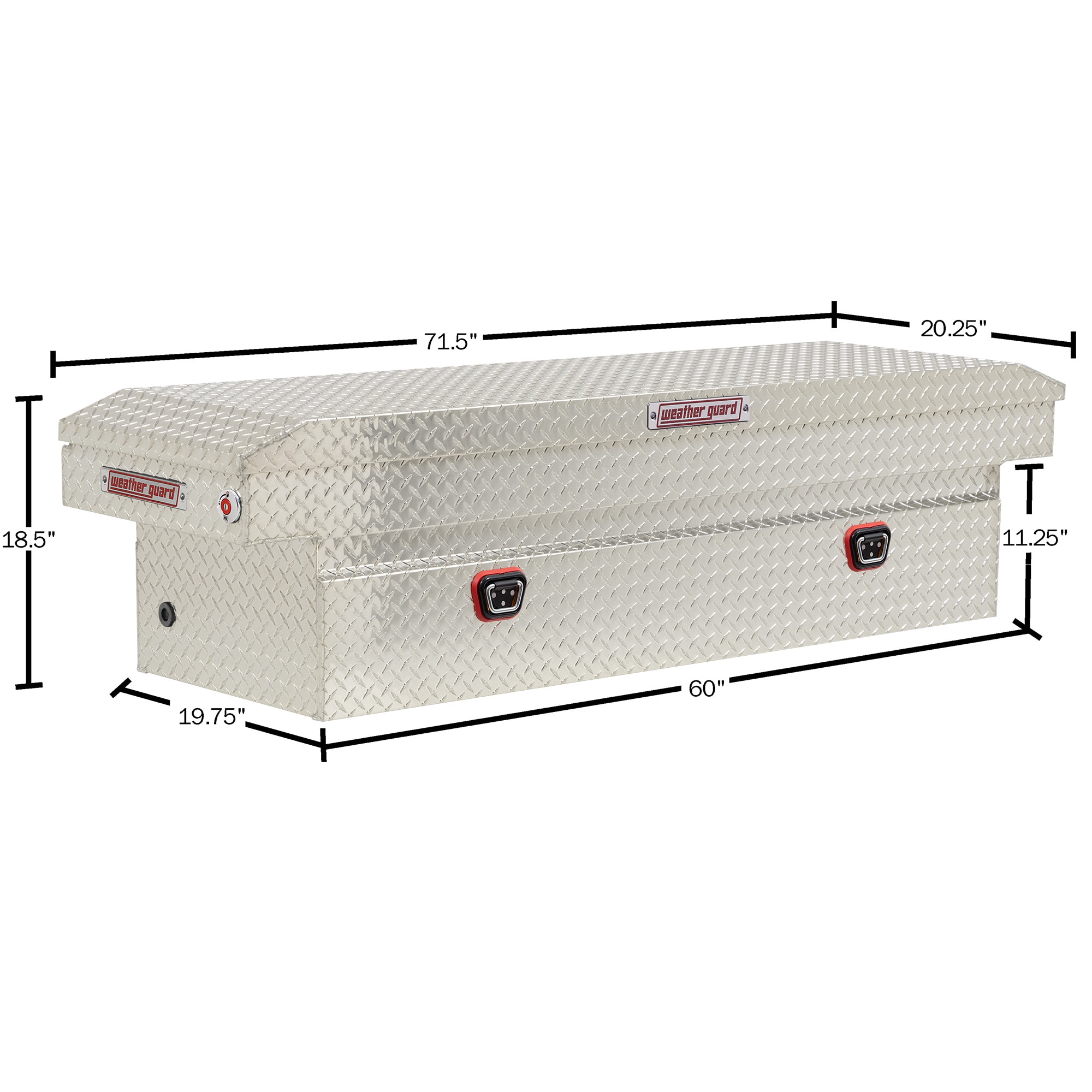 Caja de herramientas para camioneta cruzada de aluminio de 72 pulgadas x 20 pulgadas x 18 pulgadas de WEATHER GUARD