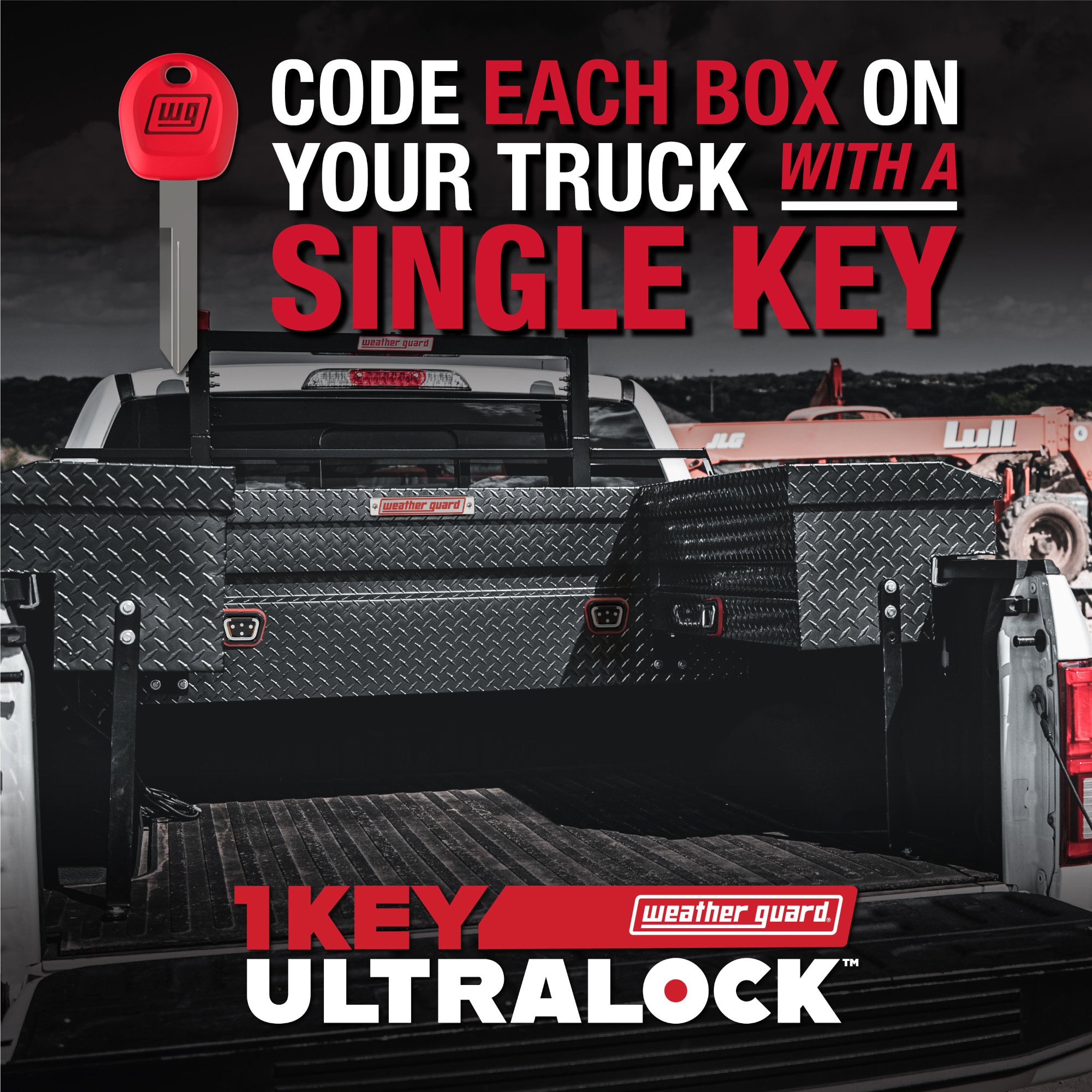 Caja de herramientas para camioneta cruzada de aluminio negro brillante de 72 pulgadas x 27.5 pulgadas x 18 pulgadas de WEATHER GUARD 117-5-04