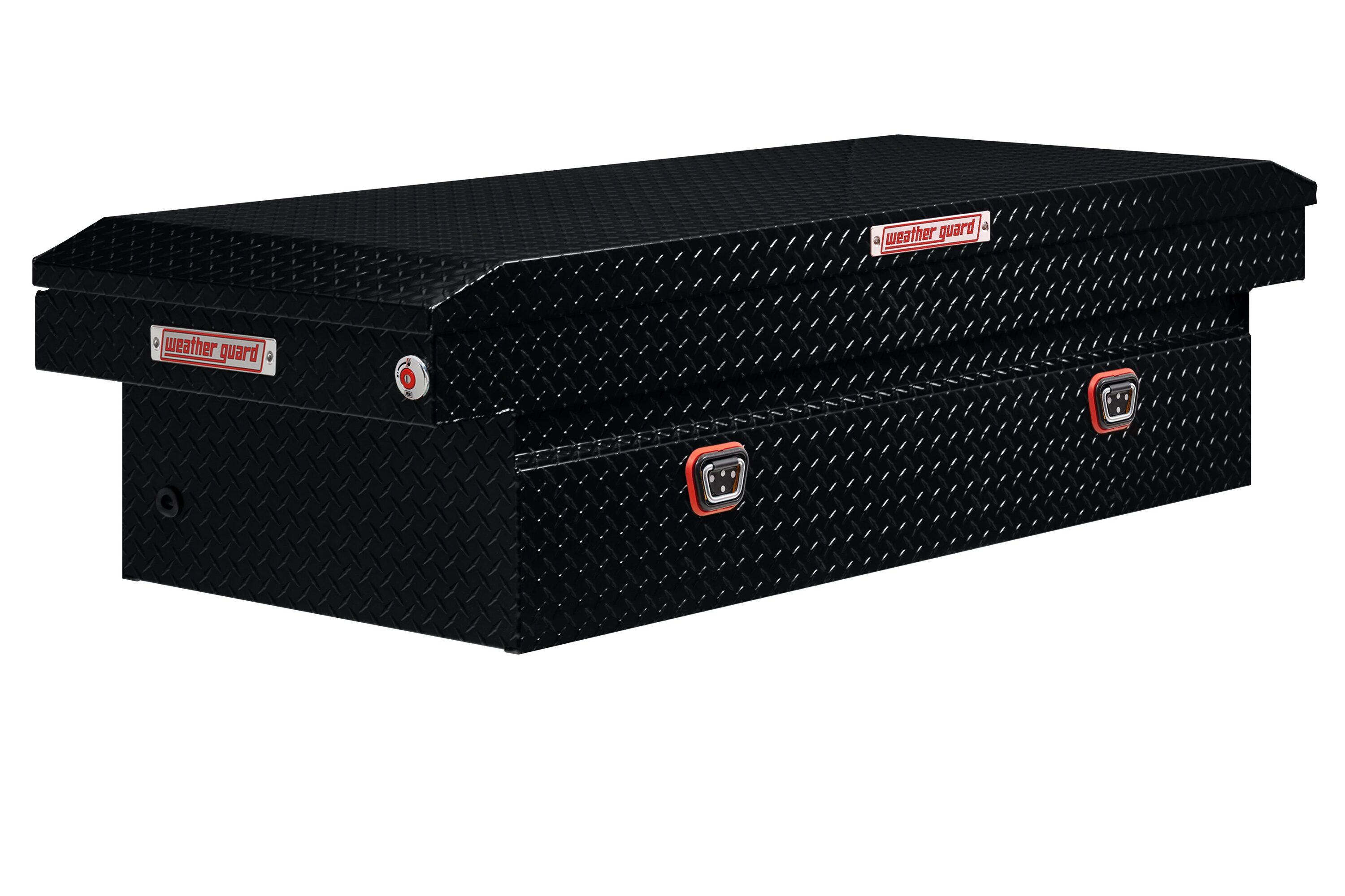 Caja de herramientas para camioneta cruzada de aluminio negro brillante de 72 pulgadas x 27.5 pulgadas x 18 pulgadas de WEATHER GUARD 117-5-04