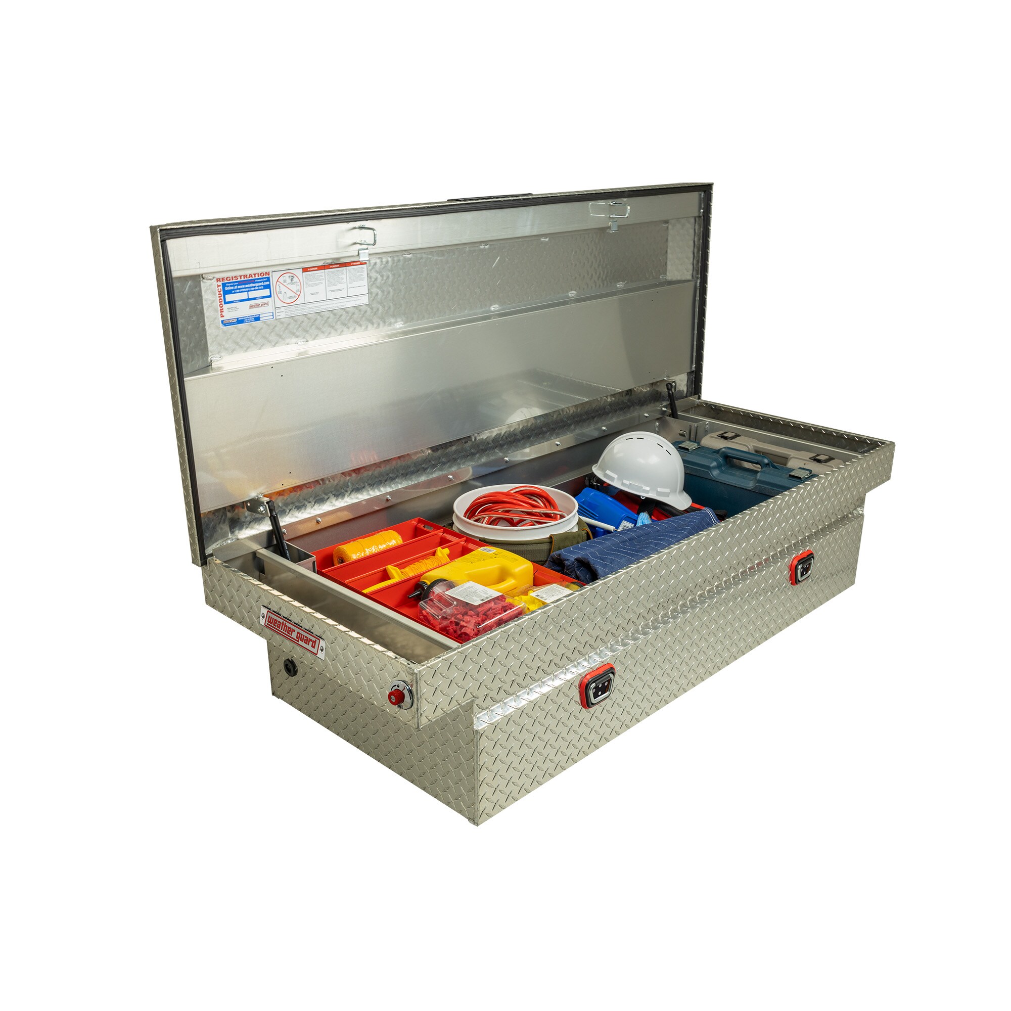Caja de herramientas crossover de aluminio Weather Guard de 72 pulgadas x 27.5 pulgadas x 18 pulgadas