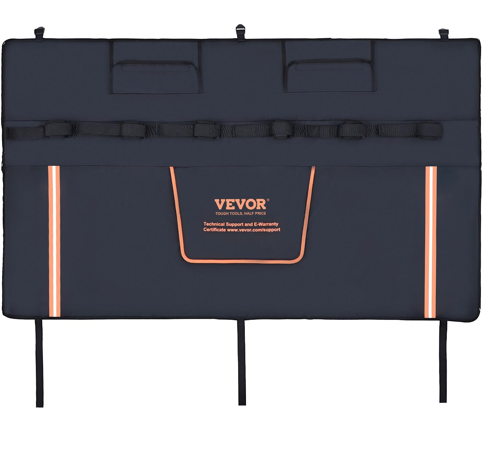 Protector para bicicletas en la puerta trasera de camioneta VEVOR, 62 pulgadas, para transportar 6 bicicletas de montaña, con tiras reflectantes y bolsillos para herramientas, con apertura para cámara trasera para camionetas de carga JYKWMD62INCHGWWX4V0
