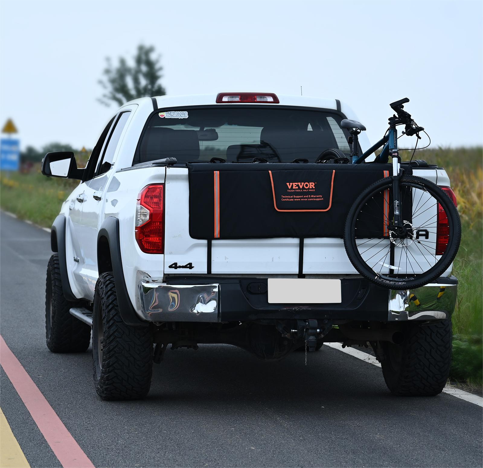 Almohadilla de Cola para Bicicletas VEVOR, Almohadilla de Cola para Camioneta de 53 pulgadas para Transportar 5 Bicicletas de Montaña, Almohadilla de Protección para Cola con Franjas Reflectantes y Bolsillos para Herramientas, Almohadilla de Cola con Apertura para Cámara para Camionetas Medianas JYKWMD54INCHUQZ4FV0