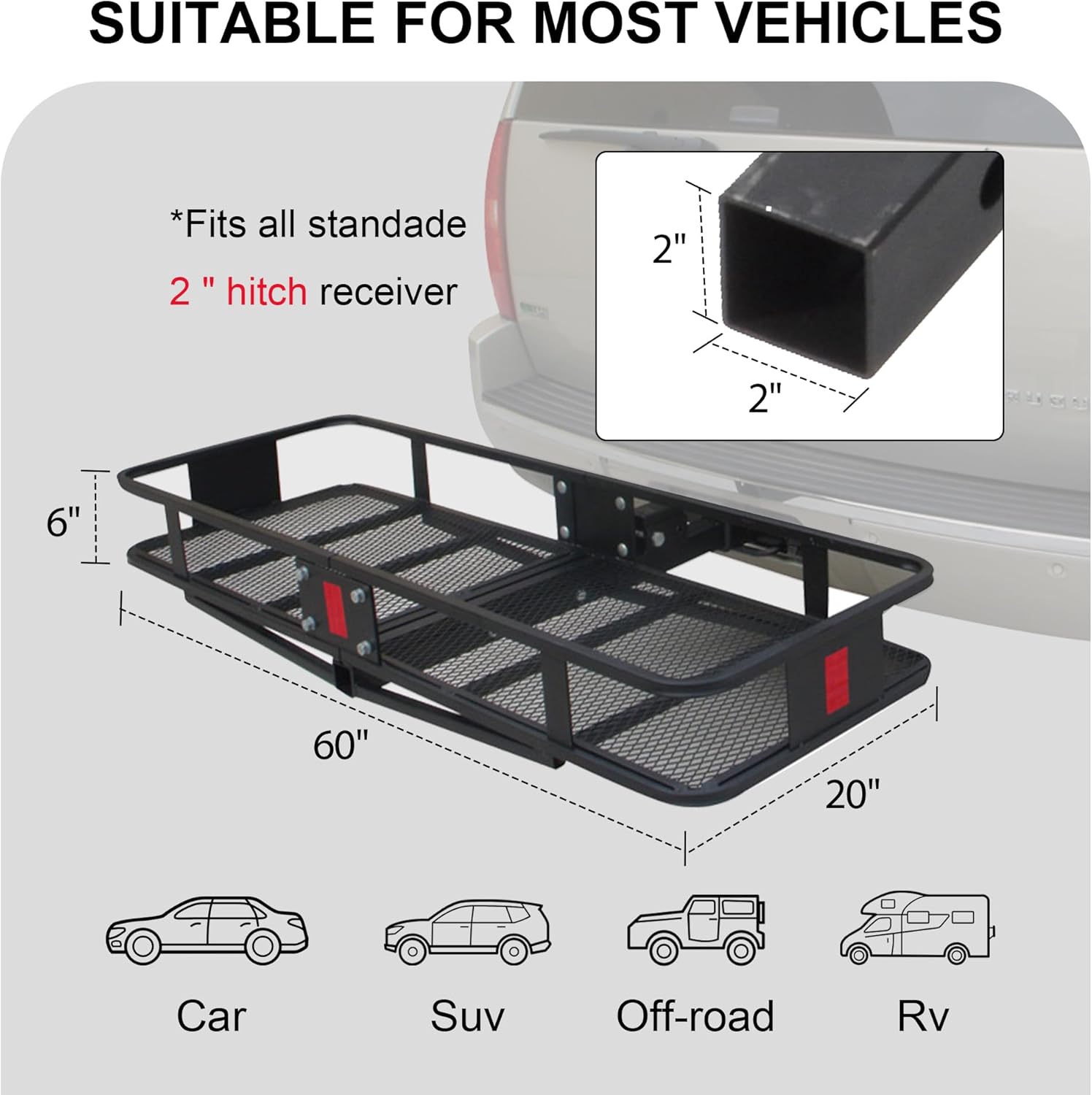 Canasta de Carga Plegable para Enganche de 60 x 20 Pulgadas de ROCKLAND