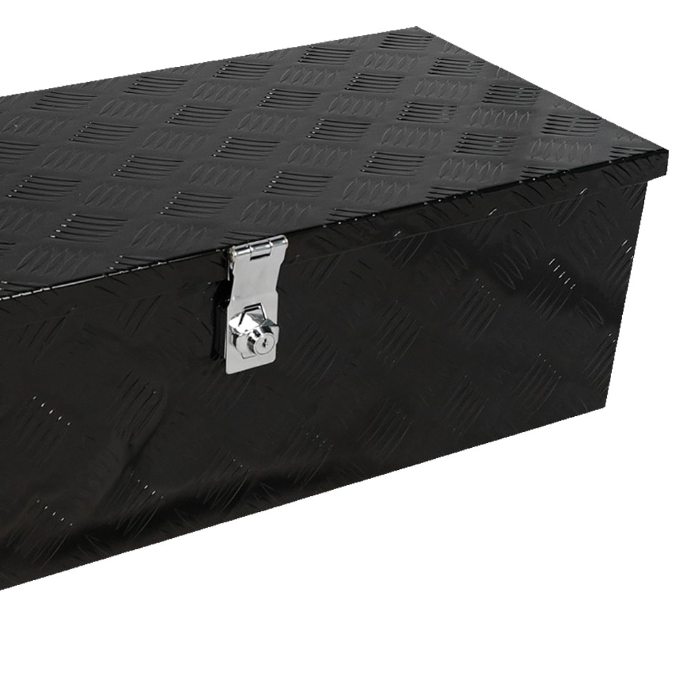 Caja de herramientas para camioneta en aluminio negro de 30 pulgadas x 12.8 pulgadas x 9.7 pulgadas SUPER-QP214-923