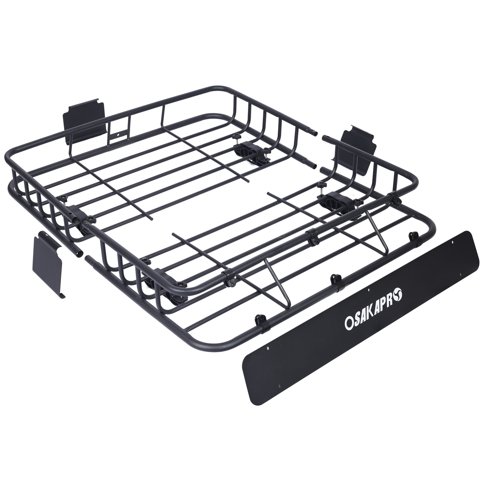 Canasta de carga para techo de auto Kahomvis, portaequipajes para techo, medidas 39.2 pulgadas de largo x 43.7 pulgadas de ancho x 6 pulgadas de alto, canasta de carga de acero para techo GH-QP214-102.