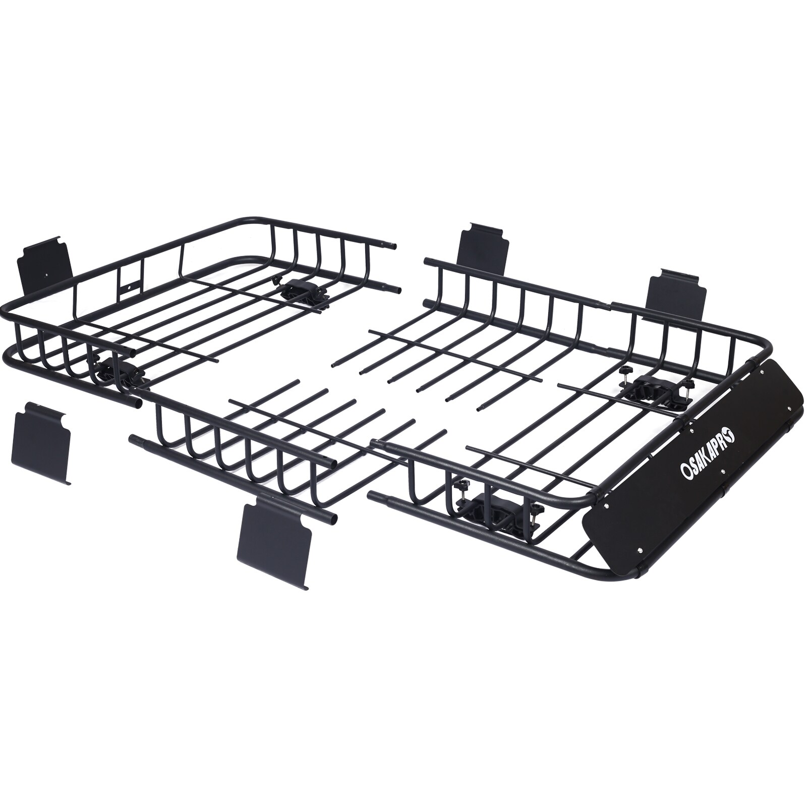 Canasta de carga para el techo de automóvil Kahomvis para portaequipajes de techo de 39.4 pulgadas de largo x 66 pulgadas de ancho x 6 pulgadas de altura en acero GH-QP214-103