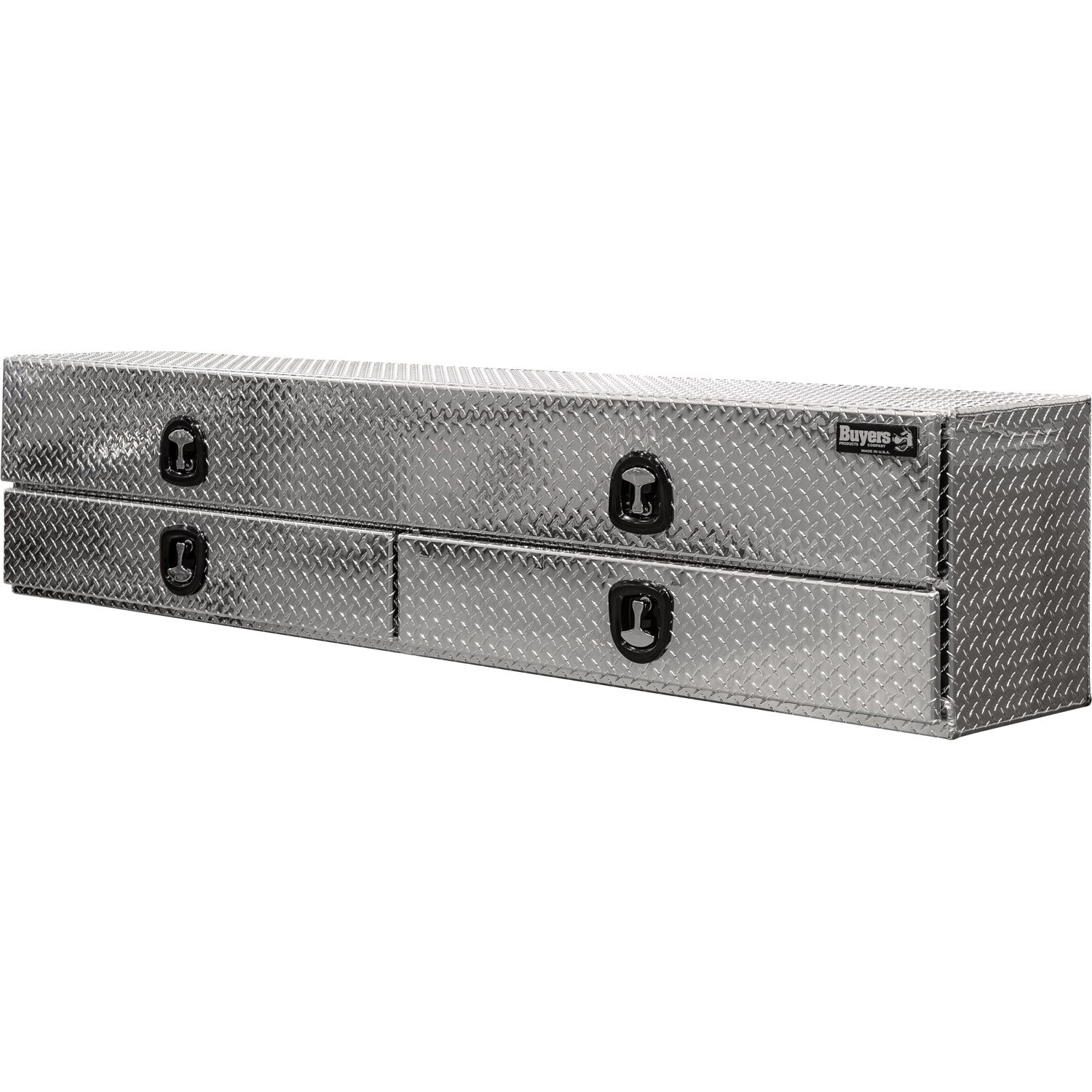 Caja de herramientas para camioneta de montaje superior de aluminio con diseño de diamante de 18 pulgadas x 90 pulgadas x 21 pulgadas de Buyers Products 1701688