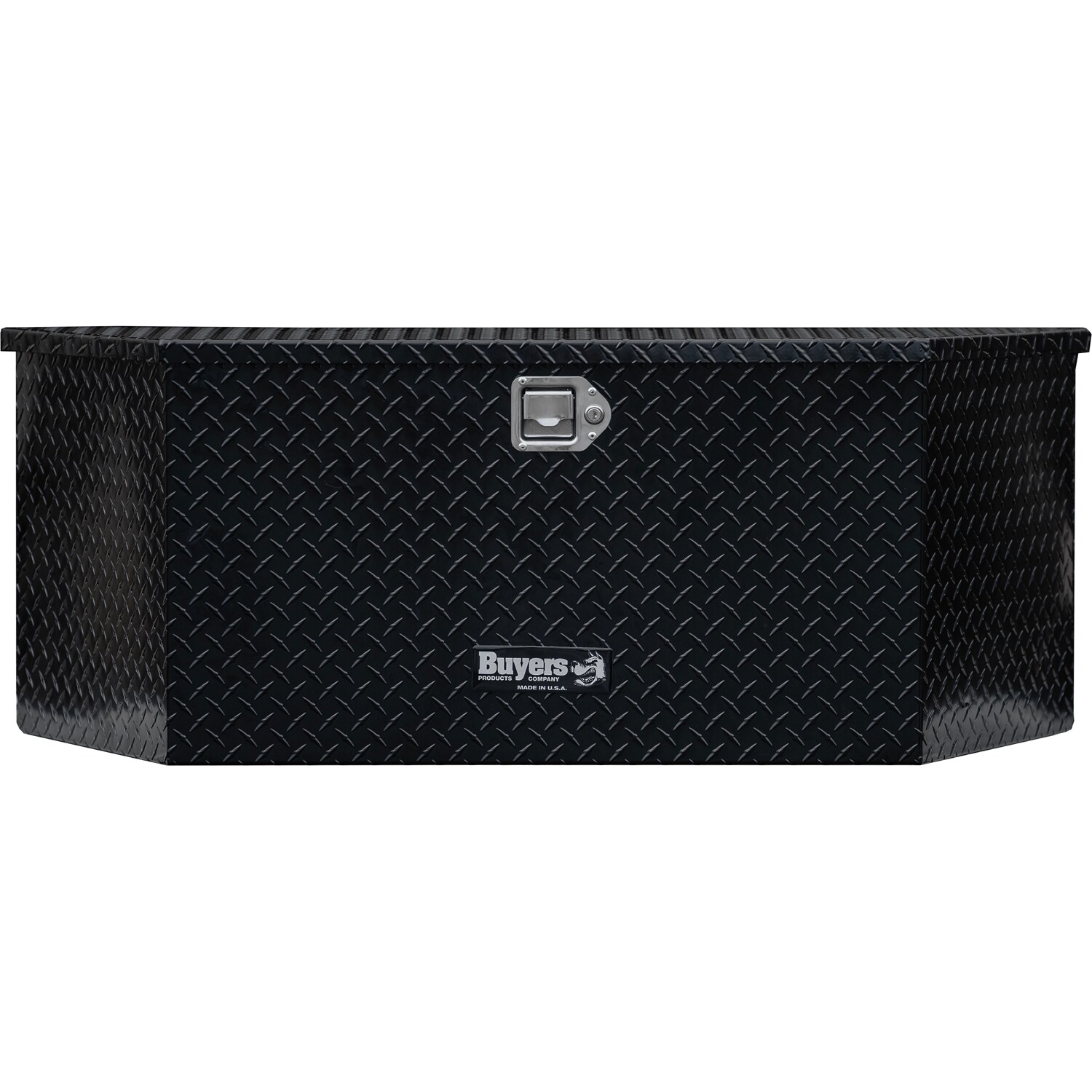Caja de herramientas para camión en forma de cofre de aluminio negro con relieve de diamante de 19 pulgadas x 42 pulgadas x 19 pulgadas de Buyers Products