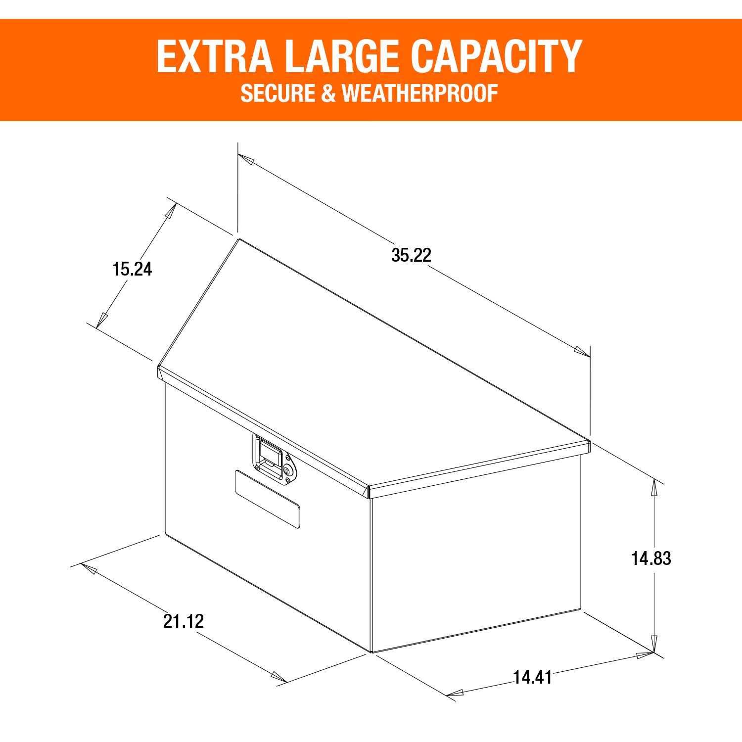 Caja de herramientas para camión en forma de cofre de aluminio negro con relieve de diamante de 19 pulgadas x 42 pulgadas x 19 pulgadas de Buyers Products