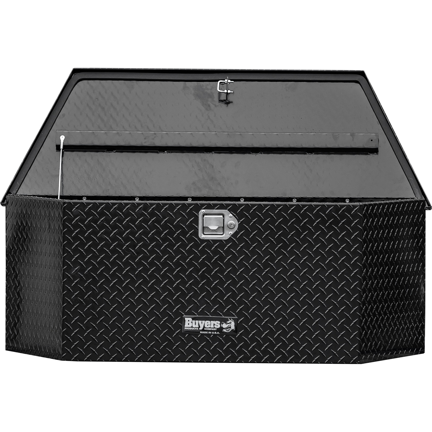 Caja de herramientas para camión en forma de cofre de aluminio negro con relieve de diamante de 19 pulgadas x 42 pulgadas x 19 pulgadas de Buyers Products