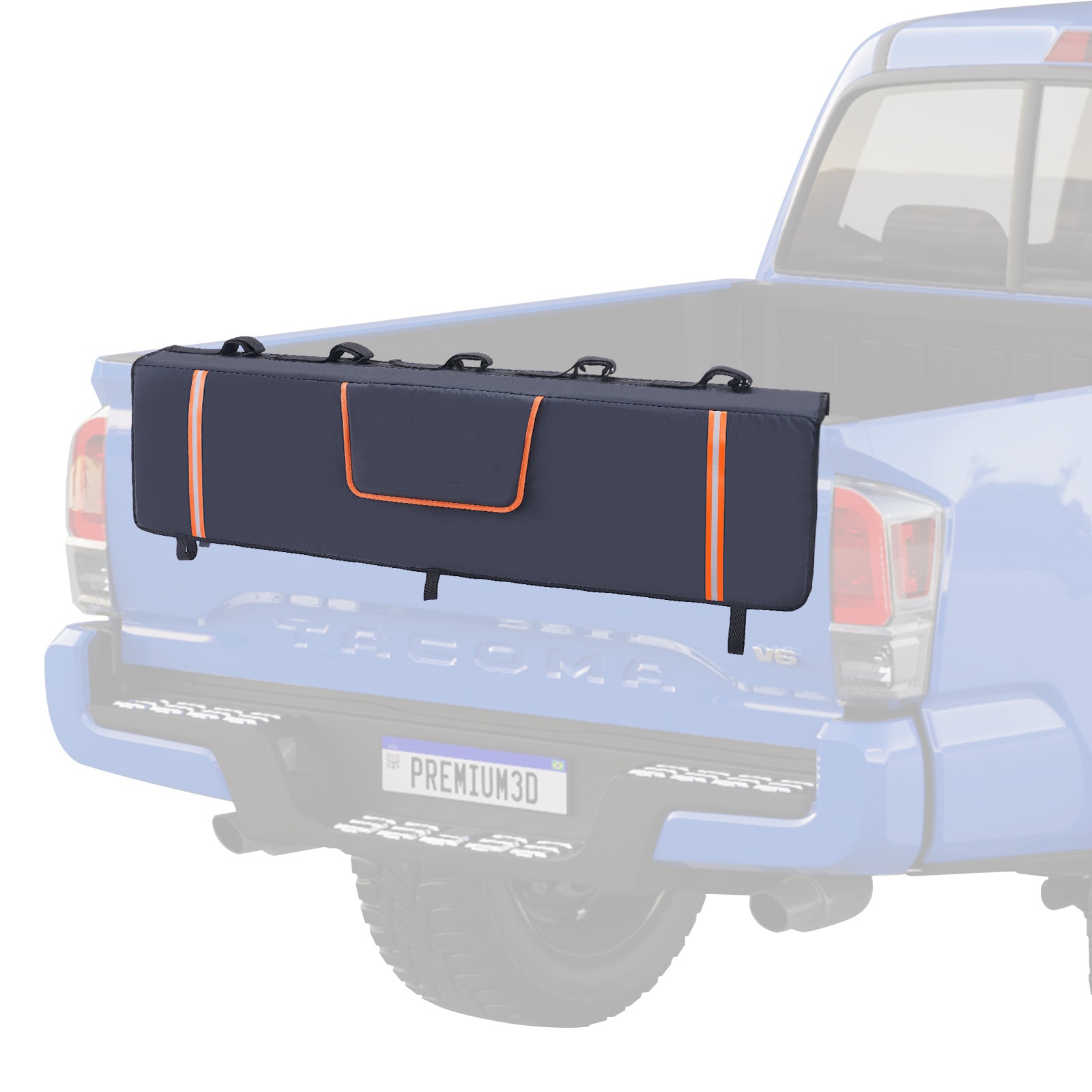 Protector de cola para bicicletas SVOPES de 53 pulgadas. Protector de puerta trasera para camionetas para 5 bicicletas de montaña. Franjas reflectantes y bolsillos para herramientas. Con apertura para cámara para camionetas de tamaño mediano. Material duradero SVOPESJYKWMD501299V0.