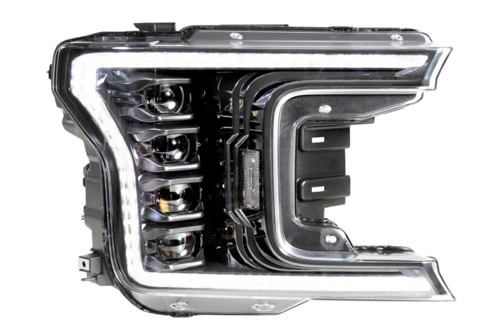 Faros LED Morimoto Xb Plug and Play para Ford F150 (18-20) - Montaje completo de repuesto (par/negro) (gen 2) LF501.2-ASM