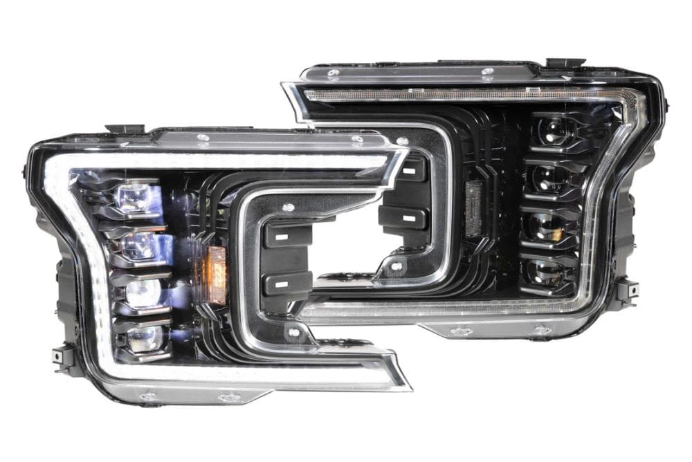 Faros LED Morimoto Xb Plug and Play para Ford F150 (18-20) - Montaje completo de repuesto (par/negro) (gen 2) LF501.2-ASM