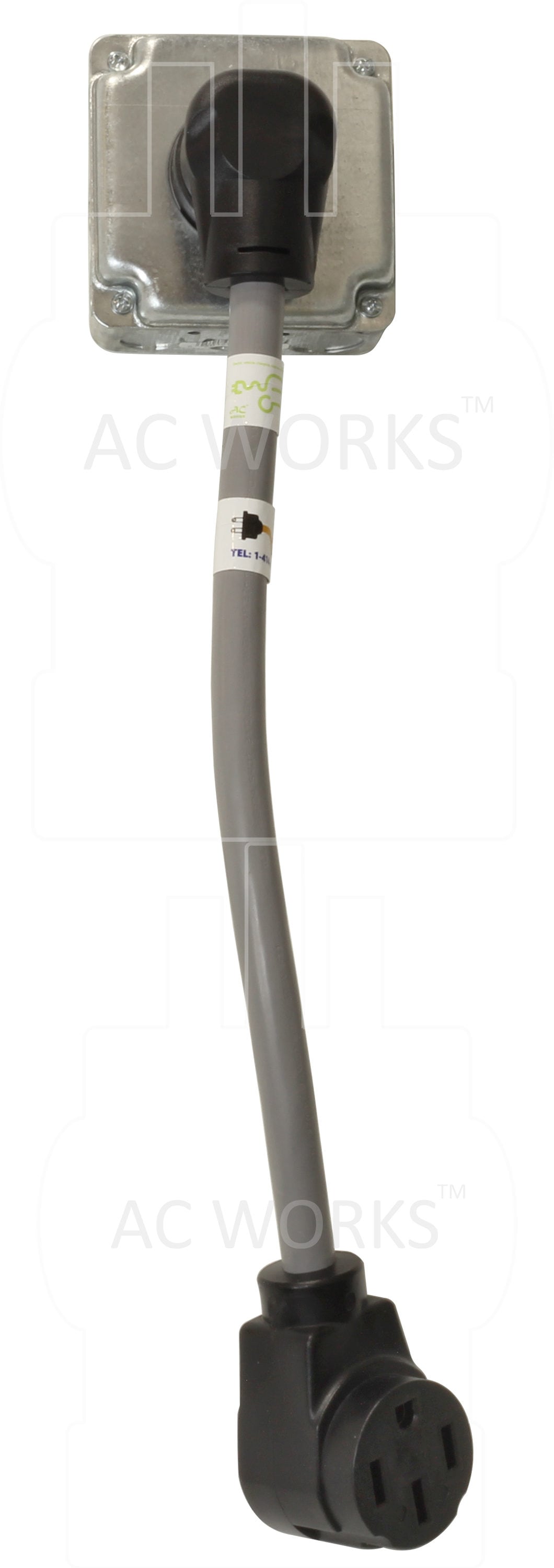 Adaptador para cargador de vehículo eléctrico Tesla de NEMA 6-50P a NEMA 14-50R de 1.5 pies