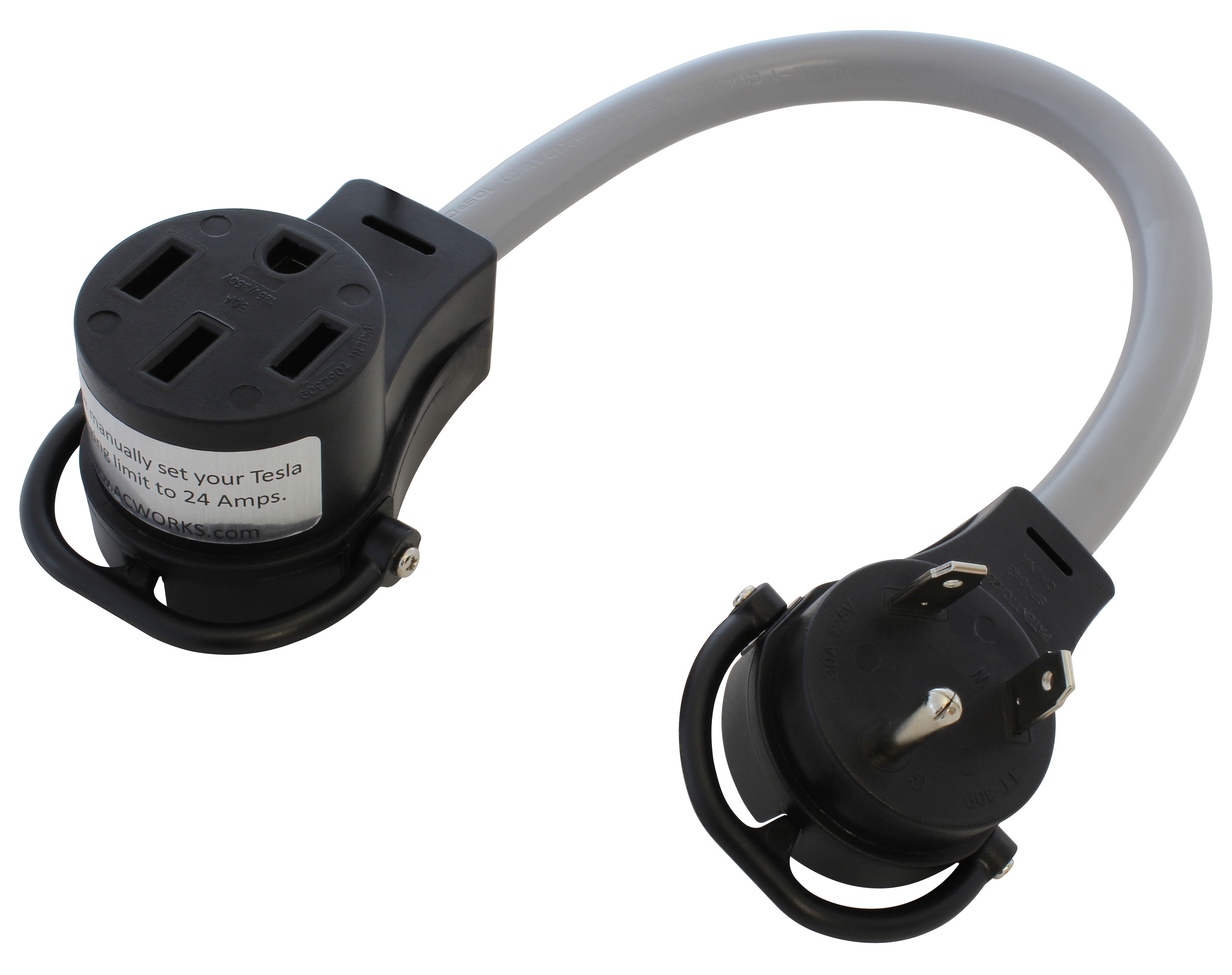 Adaptador de Cargador para Vehículo Eléctrico EV Tesla de 1.5 pies de TT-30P a 14-50R AC WORKS EVTT30MS-018