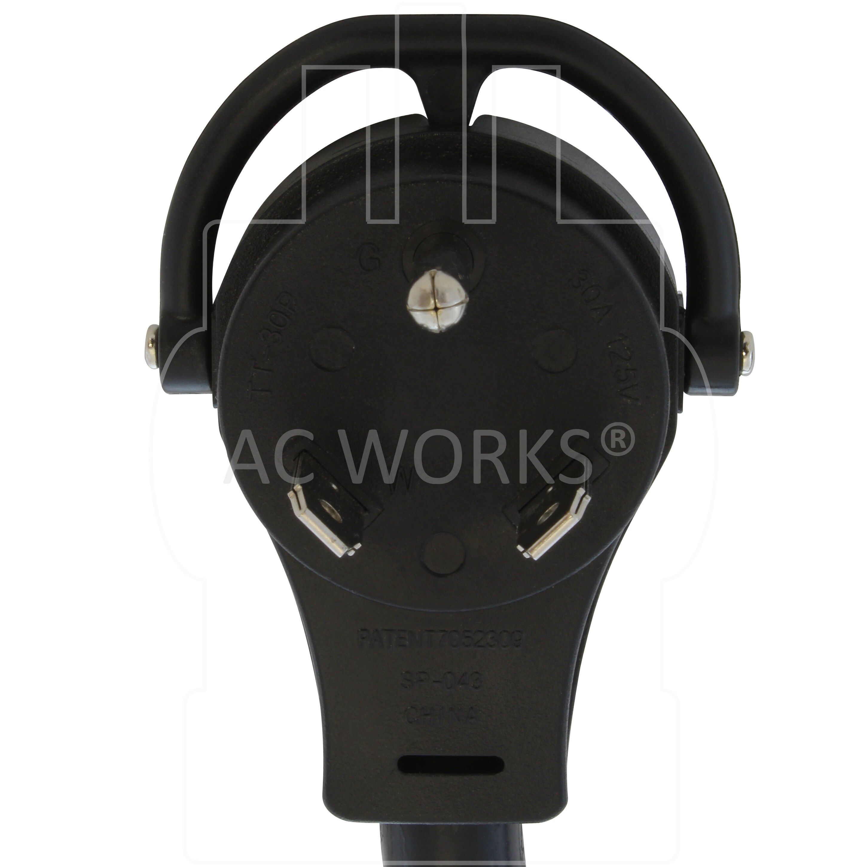 Adaptador Cargador de Vehículo Eléctrico EV para EV con Conector NEMA TT-30 de 24 Amperios AC WORKS