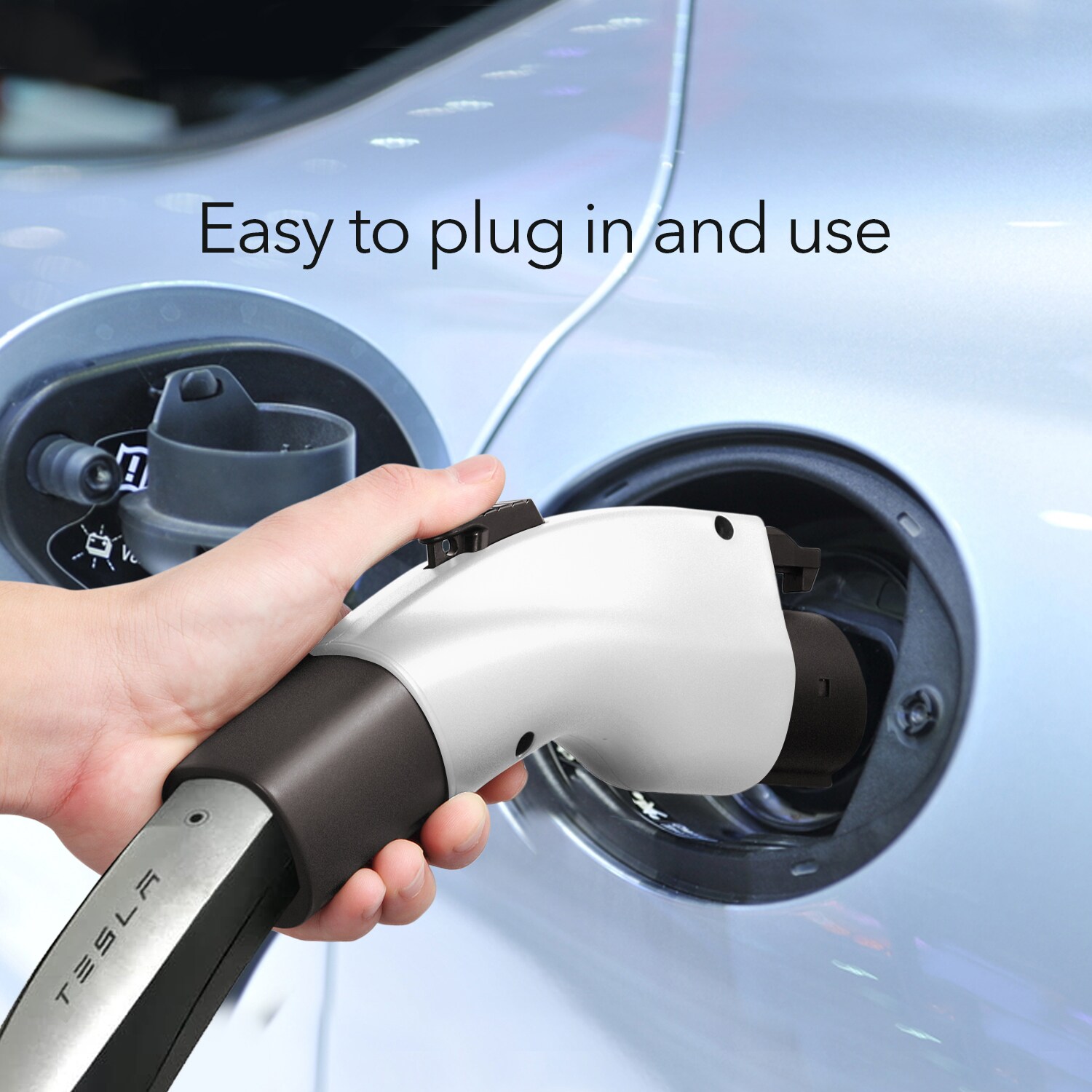Adaptador Lectron Tesla a J1772 48A - Para vehículos eléctricos J1772 (Blanco) Adaptador de Cargador de Vehículo Eléctrico EV