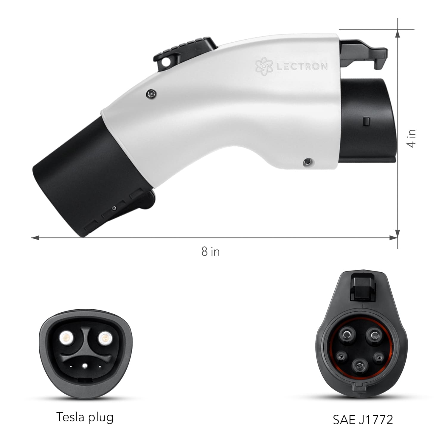 Adaptador Lectron Tesla a J1772 48A - Para vehículos eléctricos J1772 (Blanco) Adaptador de Cargador de Vehículo Eléctrico EV