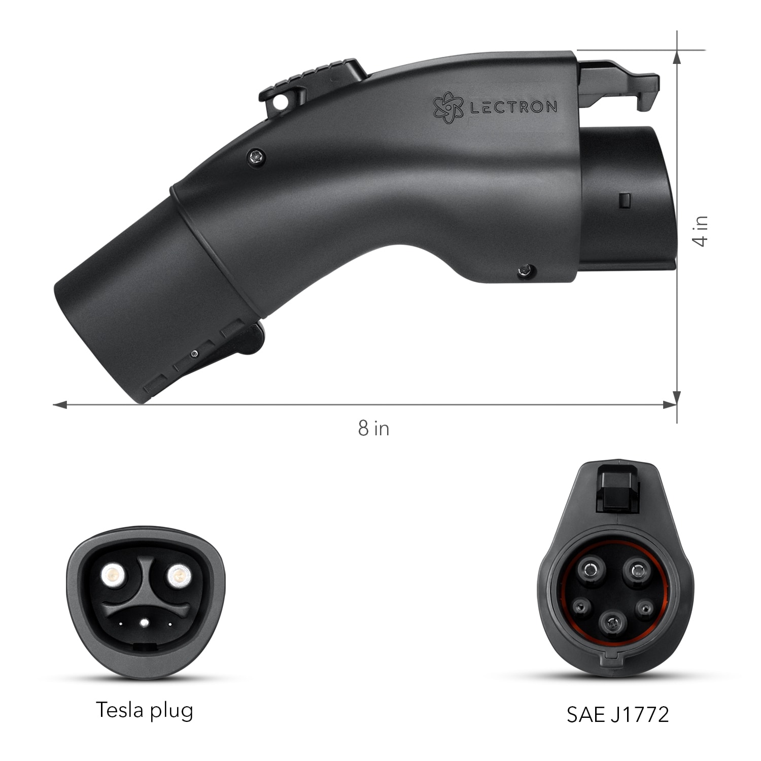 Adaptador de Lectron Tesla a J1772 48A - Para vehículos eléctricos J1772 (Negro) - Adaptador de Cargador para Vehículo Eléctrico EV 4895230314098
