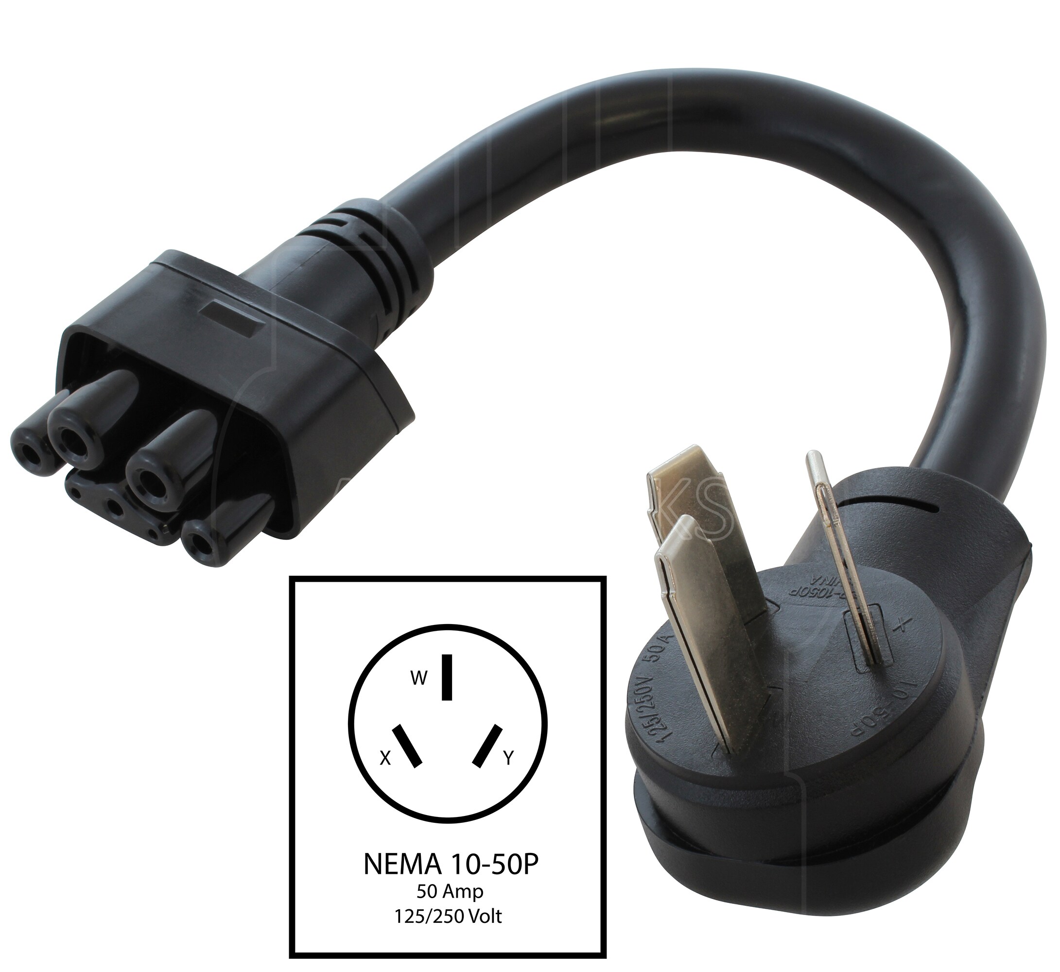 Adaptador de corriente para vehículo eléctrico NEMA 10-50 de 32A para cargador móvil Tesla de generación 2 - Adaptador de cargador para vehículo eléctrico