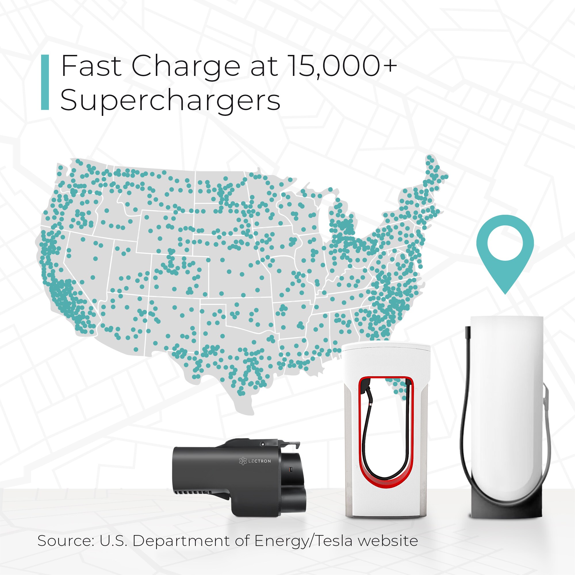Convertidor de cargador para vehículos eléctricos de NACS a CCS, Lectron Tesla Supercharger 500 Amp / 1,000V