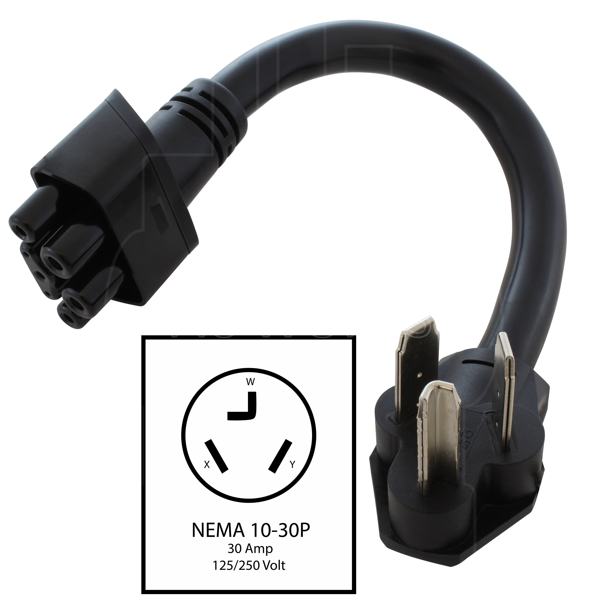 Adaptador AC WORKS 24A para cargador de vehículo eléctrico Gen. II Tesla Mobile Connector con conector NEMA 10-30 (G2EV1030PT-24A)