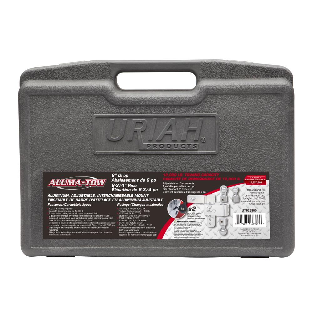 Enganche ajustable de aluminio Aluma-Tow con 6 pulgadas de caída y receptáculo de 2 pulgadas UT623900