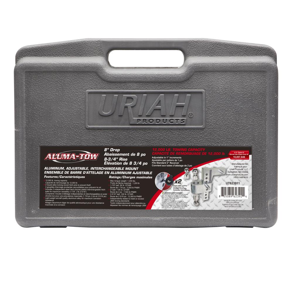 Aluma-Tow 8 pulgadas de caída 2 pulgadas receptor de aluminio ajustable montaje de enganche intercambiable UT623911