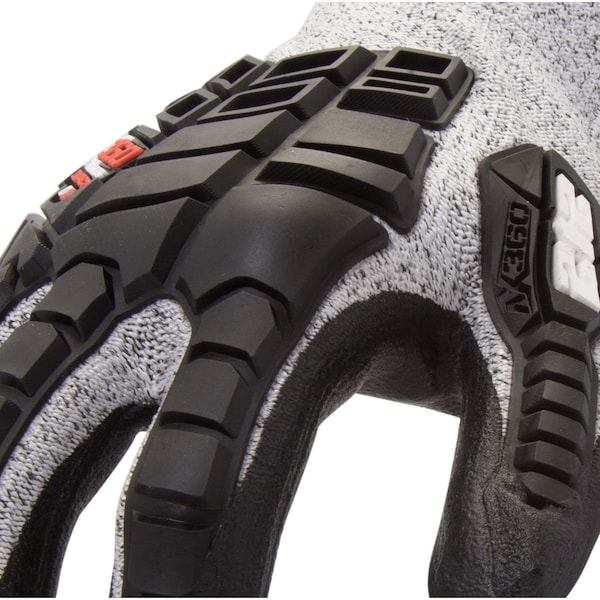 Guantes de alto rendimiento resistentes a cortes con recubrimiento de impacto, nivel de corte 3, negro/blanco, S - AXIMPC3-06-008