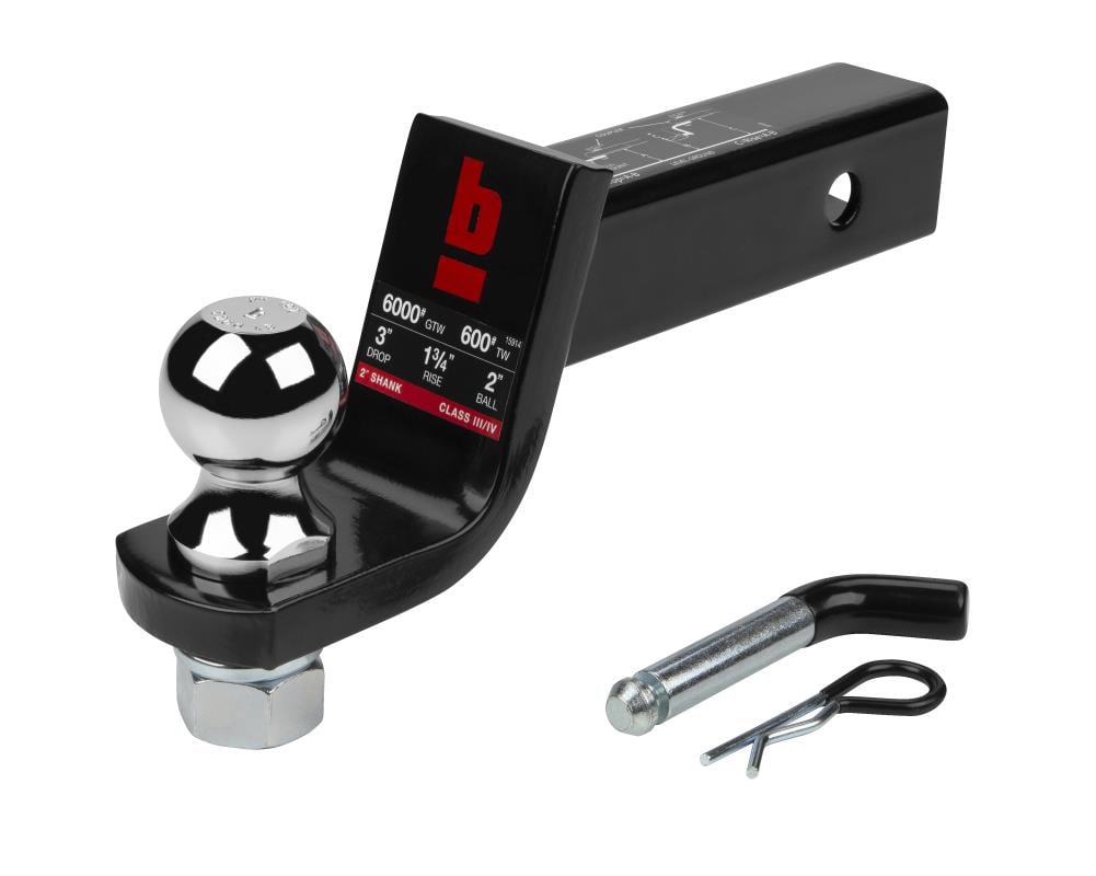 Kit de remolque estándar para inicio de remolque con bola de 2 pulgadas, clip de perno y caída de 3 pulgadas en la barra de arrastre de 2 pulgadas