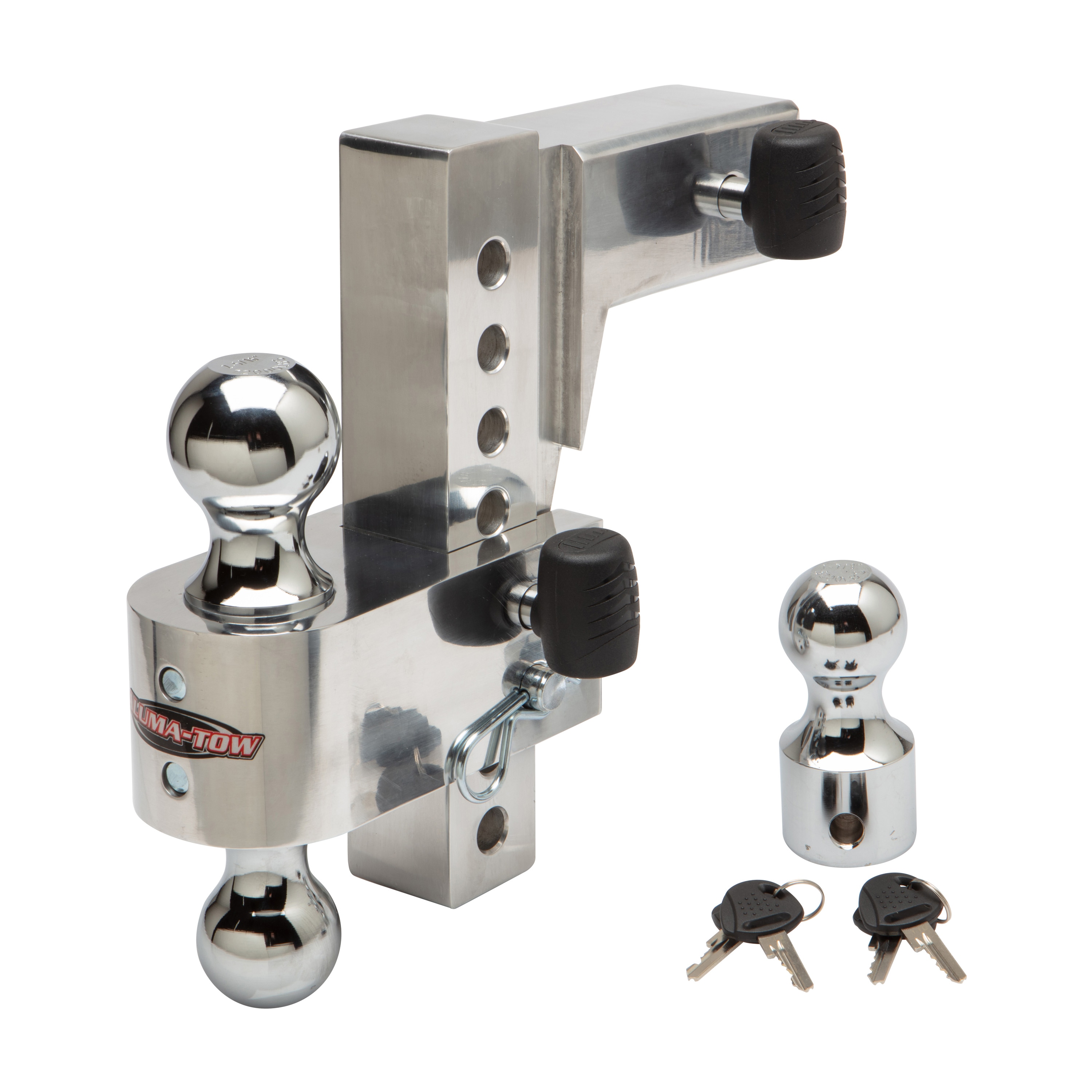 Aluma-Tow - Soporte de remolque de aluminio ajustable e intercambiable con 8 pulgadas de caída y receptáculo de 2.5 pulgadas UT653910