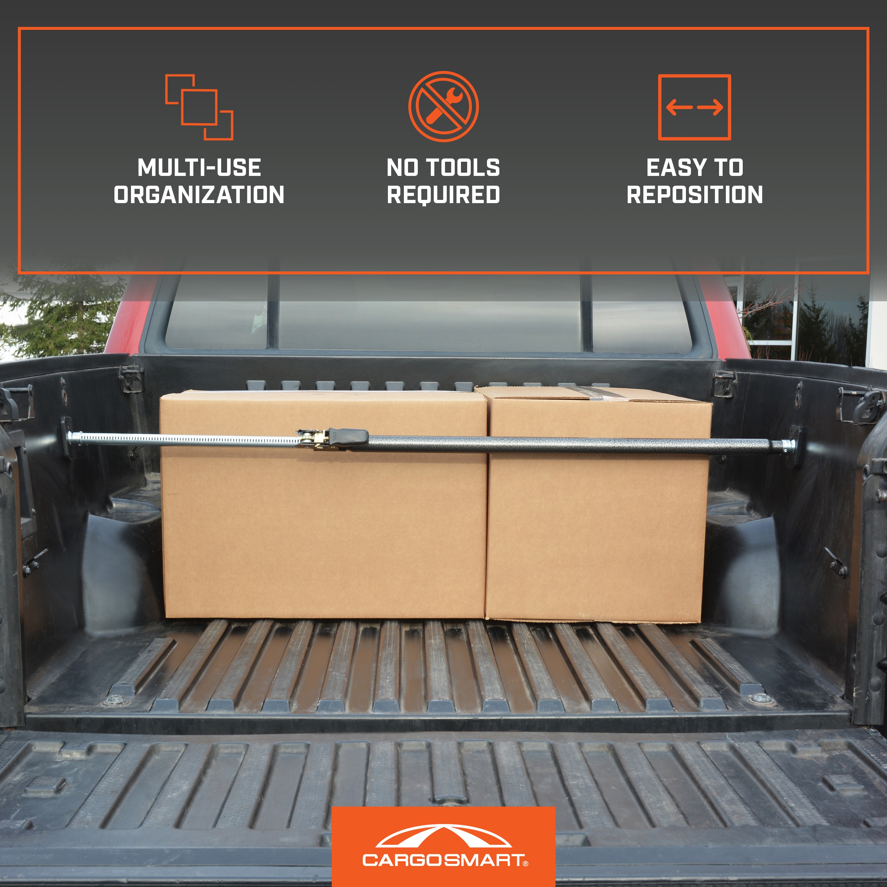 Barra de carga ajustable con trinquete de 40 a 70 pulgadas de CargoSmart