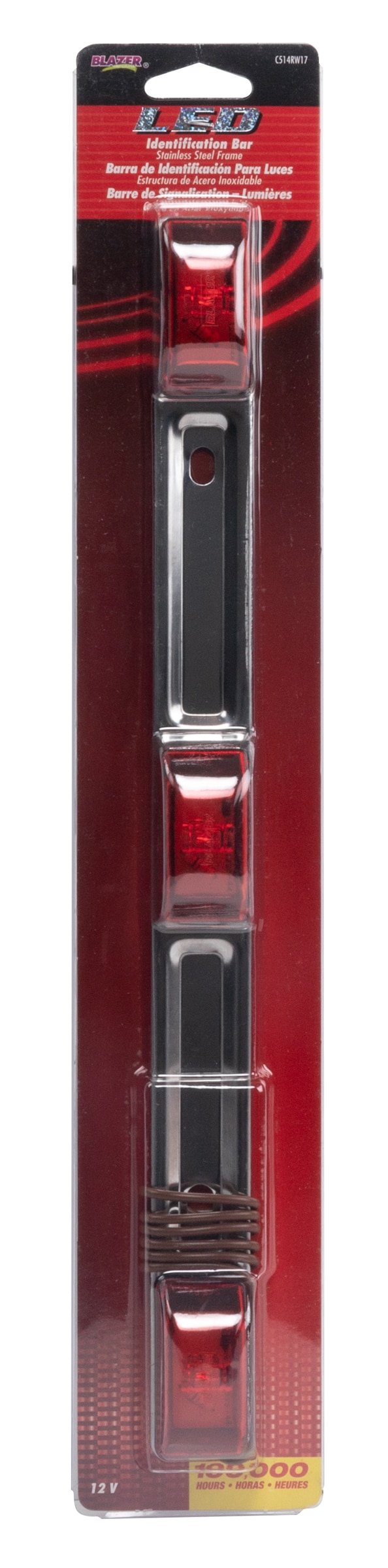 Barra de luces de identificación sumergible con base de acero inoxidable Hopkins LED C514RW