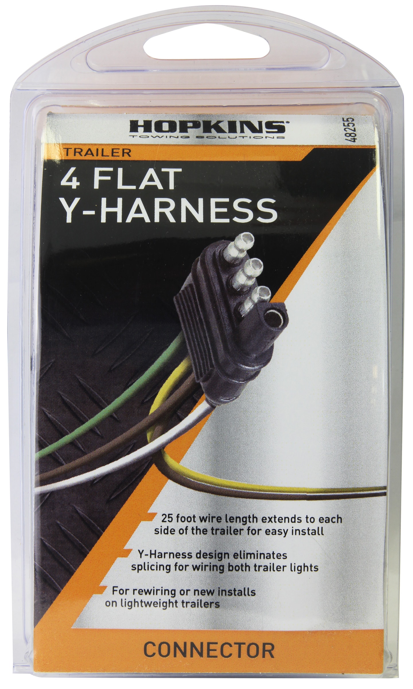 Conector plano de 4 cables Hopkins, Conector de cableado de vehículo a remolque 48255