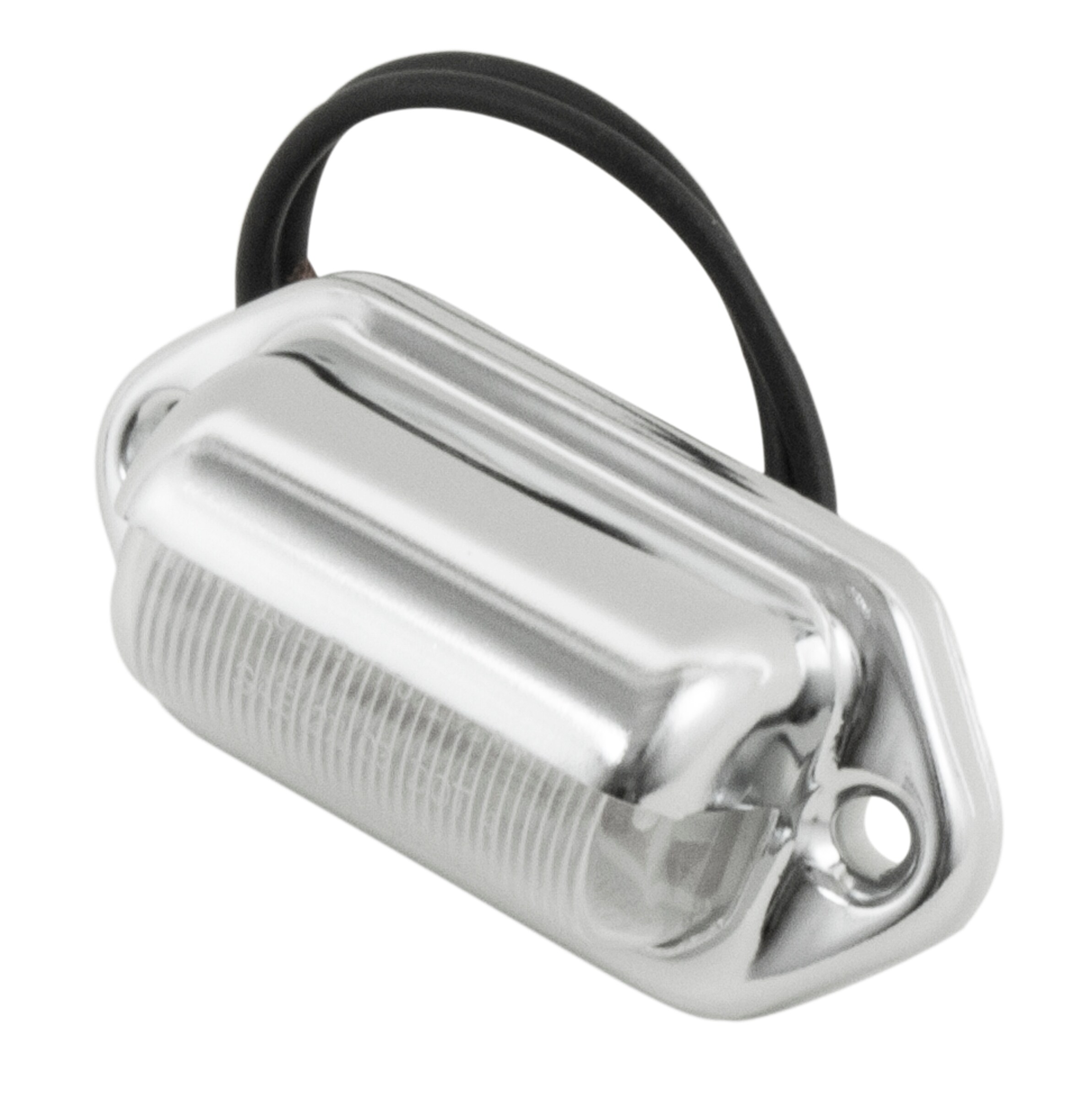 Luz de remolque montada en superficie de cromo Hopkins para remolques y casas móviles - libre de mantenimiento, carcasa de acero cromado B168