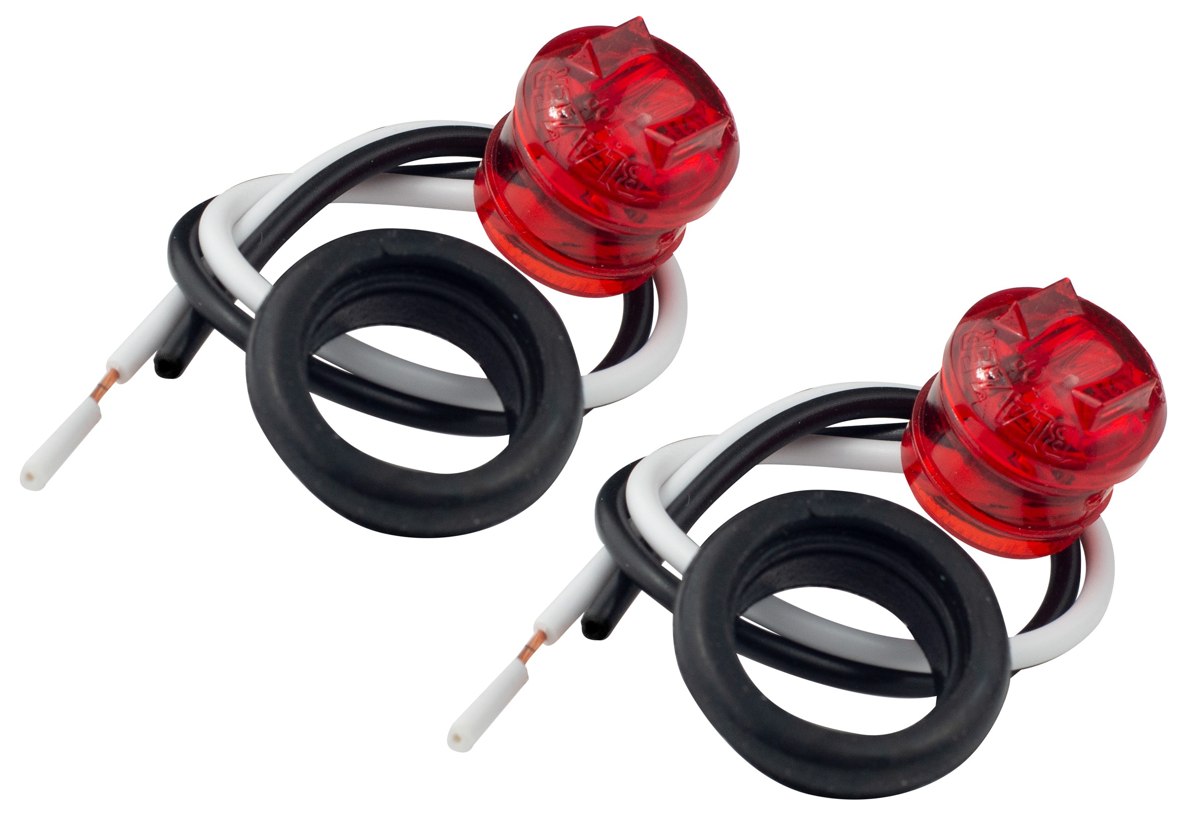 Juego de 2 luces LED redondas de 3/4" para marcador lateral/claro con base de hule, color rojo C2534BRK de Hopkins