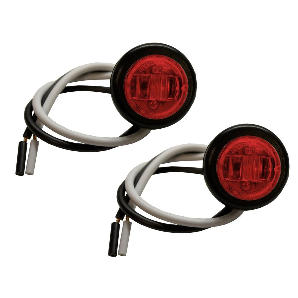 Juego de 2 luces LED redondas de 3/4" para marcador lateral/claro con base de hule, color rojo C2534BRK de Hopkins